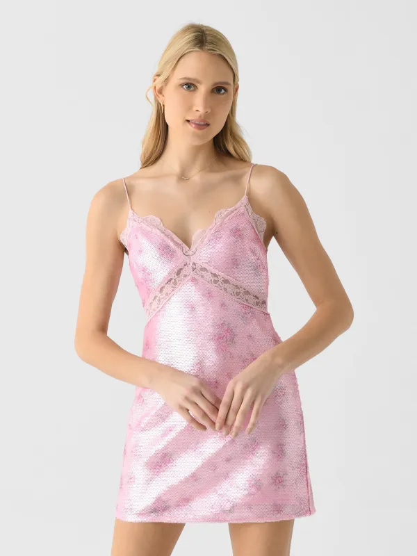 LoveShackFancy Women's Finta Sequin Mini Dress sold by Saint Bernard