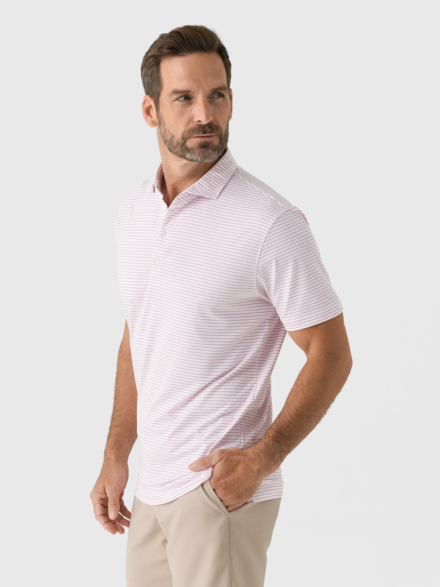 Johnnie-O Men's Michael Striped Jersey Performance Polo sold by Saint Bernard product image thumbnail 3