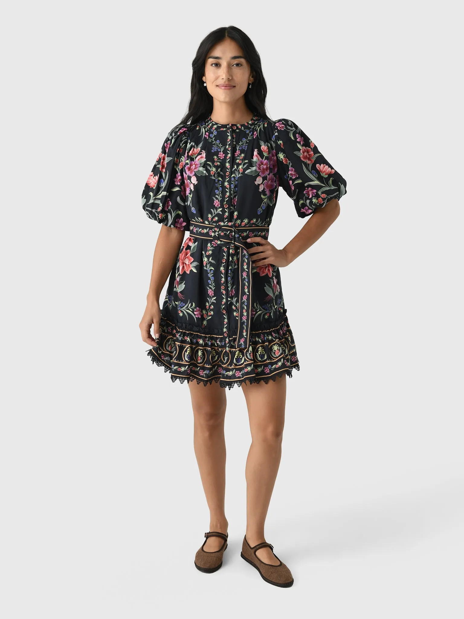 Farm Rio Women's Belle Garden Lace Belted Mini Dress sold by Saint Bernard product image thumbnail 2