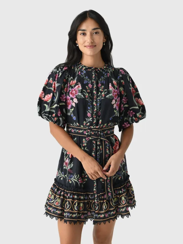 Farm Rio Women's Belle Garden Lace Belted Mini Dress sold by Saint Bernard