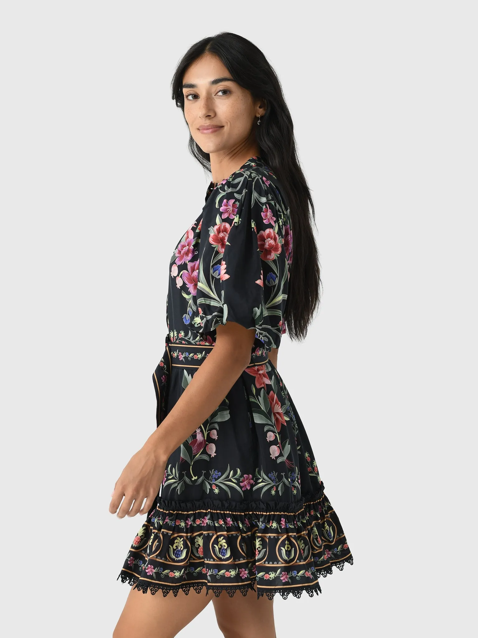 Farm Rio Women's Belle Garden Lace Belted Mini Dress sold by Saint Bernard product image thumbnail 3