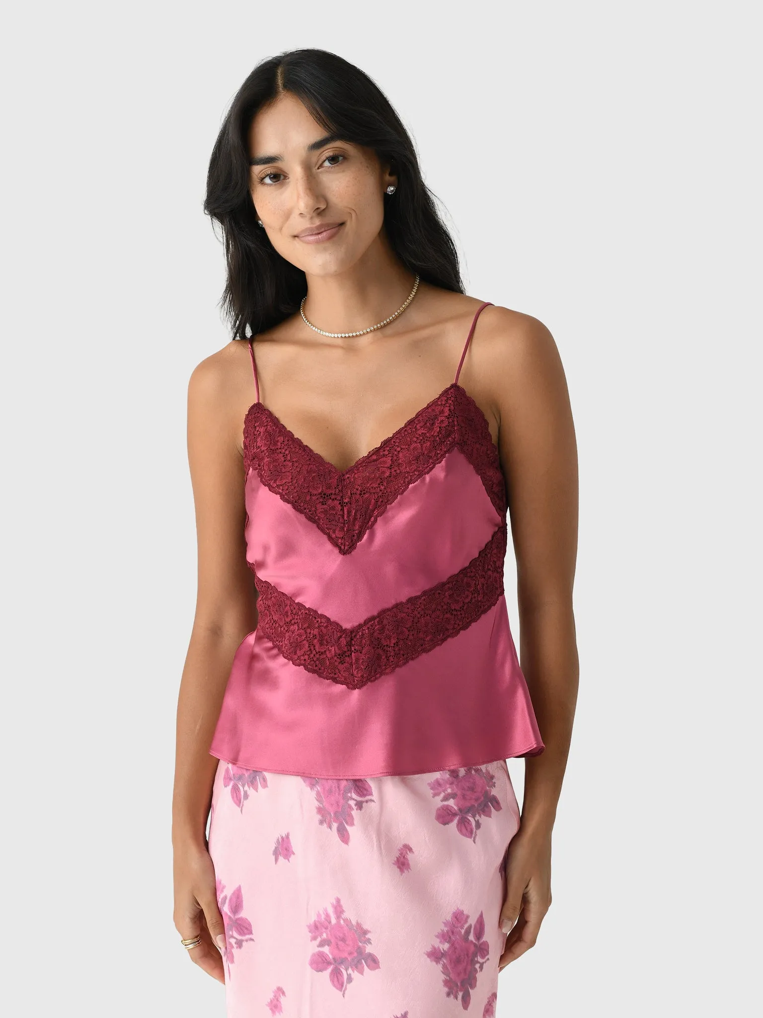 LoveShackFancy Women's Brimsley Silk Lace Cami Top sold by Saint Bernard