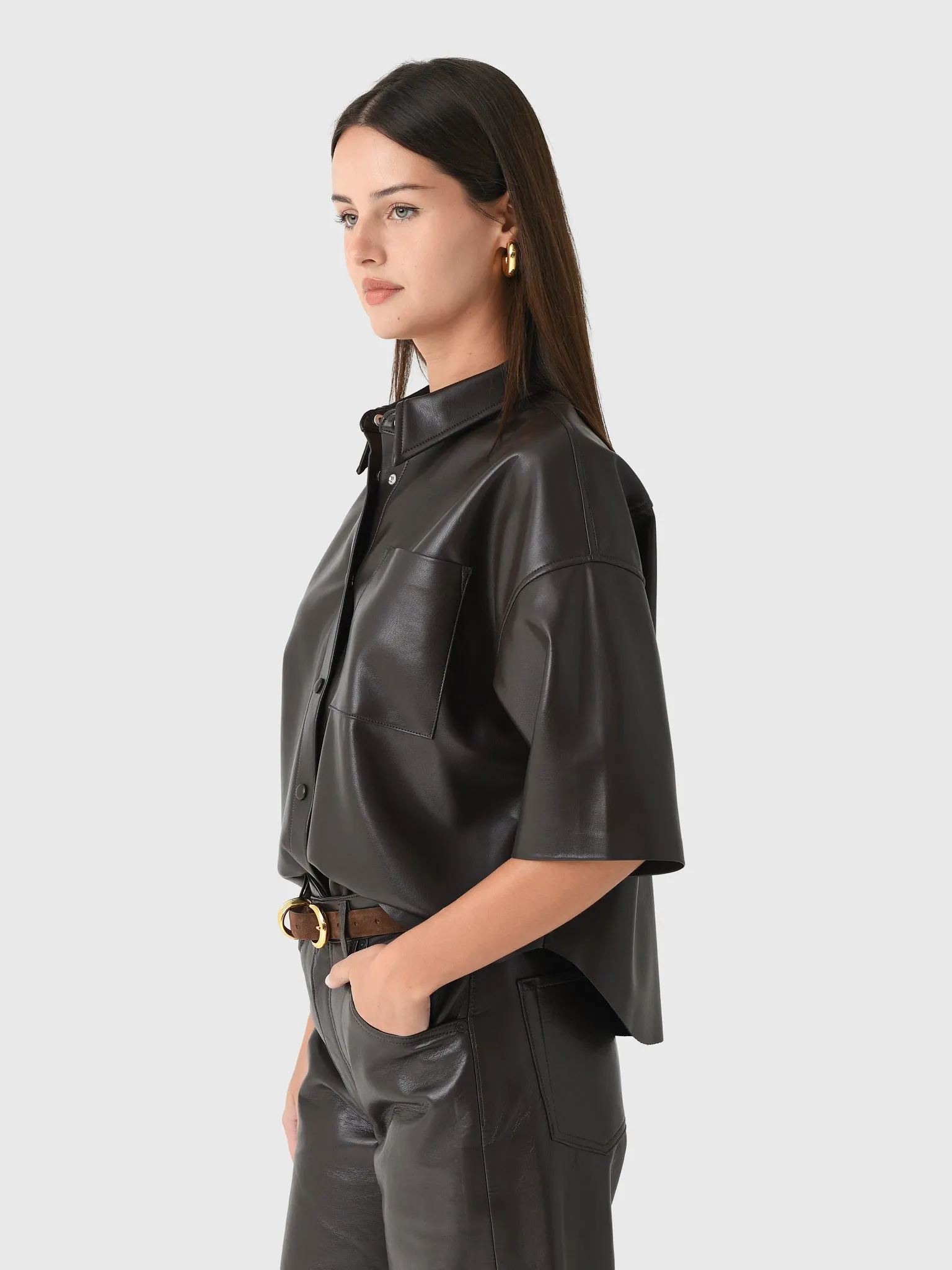 Citizens Of Humanity Women's Frances Cropped Caped Button Up Shirt sold by Saint Bernard product image thumbnail 3