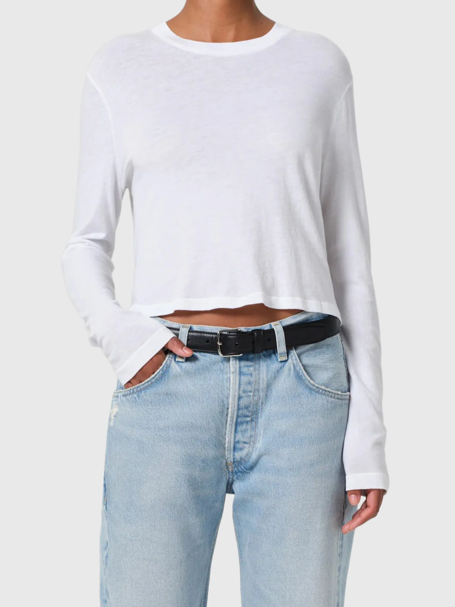 Citizens Of Humanity Women's Sabine Cropped Long Sleeve Tee sold by Saint Bernard