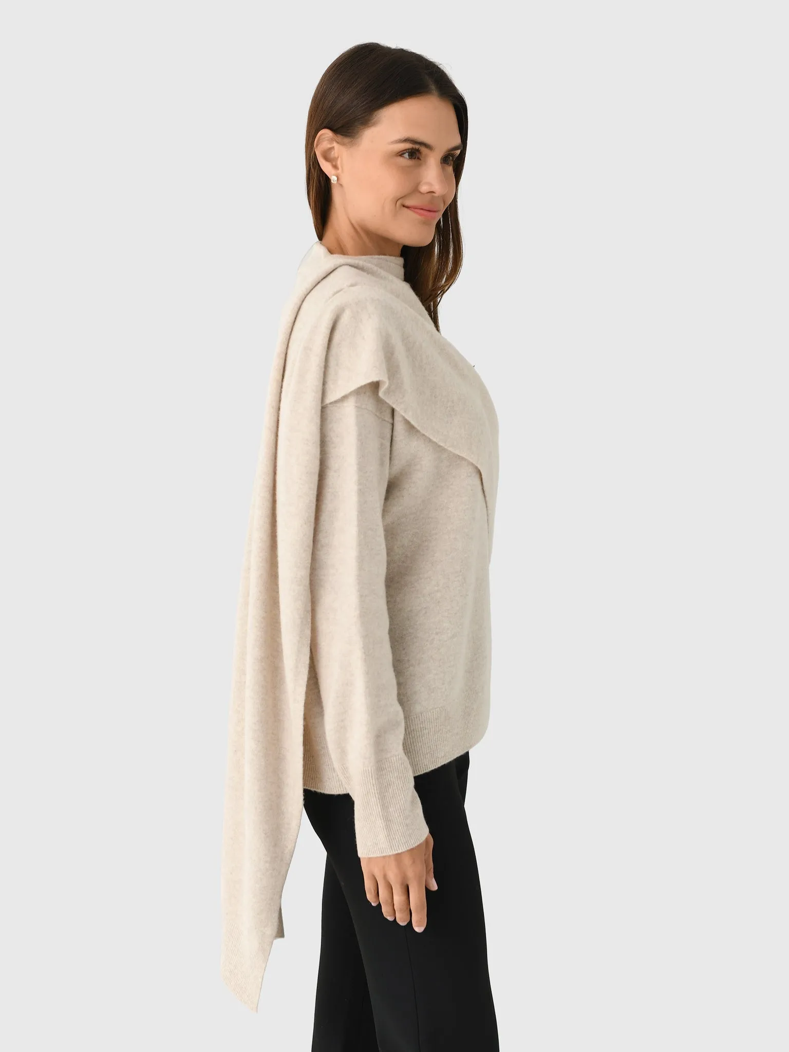 Vince Women's Draped-Shawl Wool-Cashmere Sweater sold by Saint Bernard product image thumbnail 3