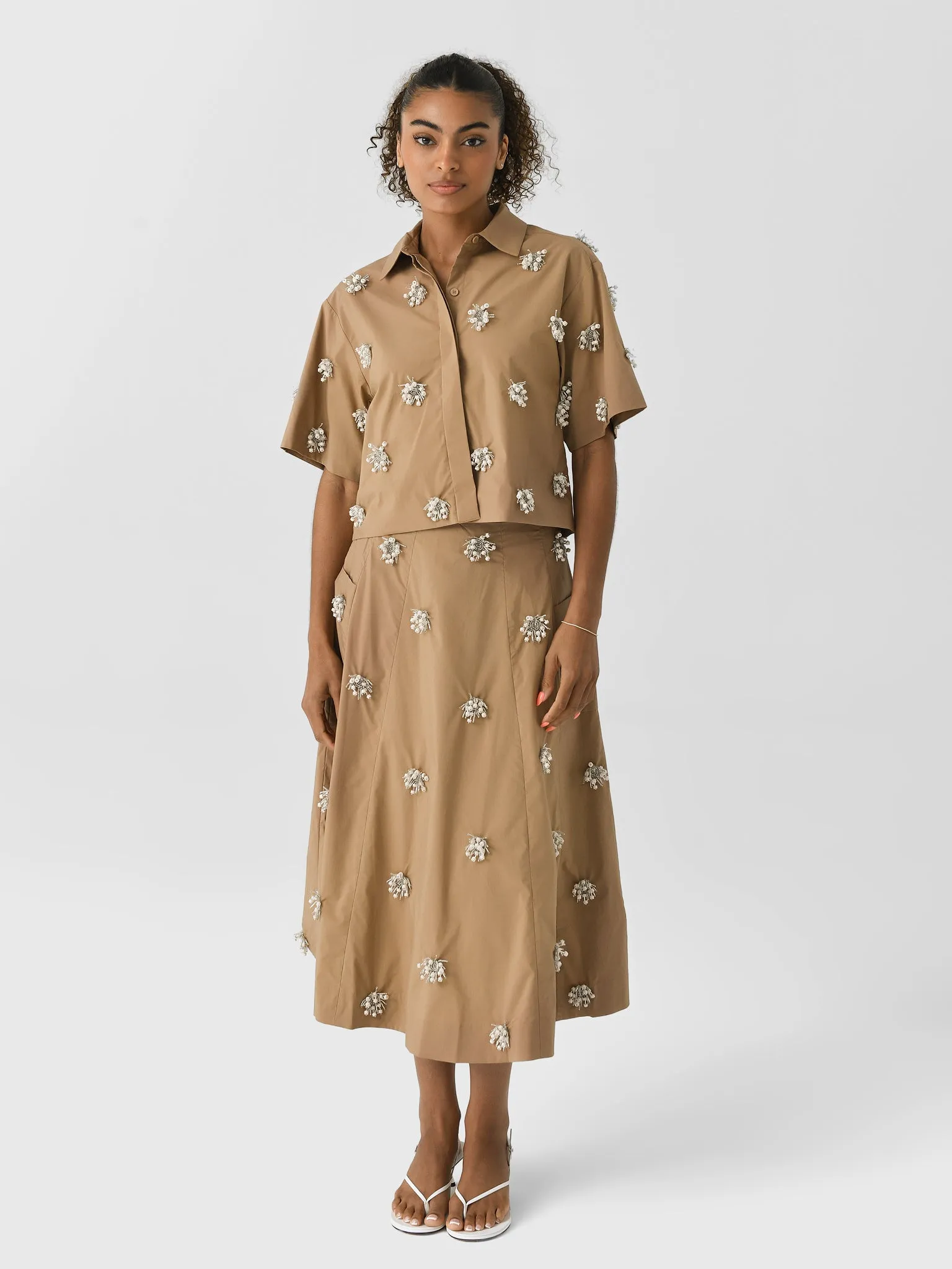 Simkhai Women's Cosmo Embellished Camp Shirt sold by Saint Bernard product image thumbnail 2