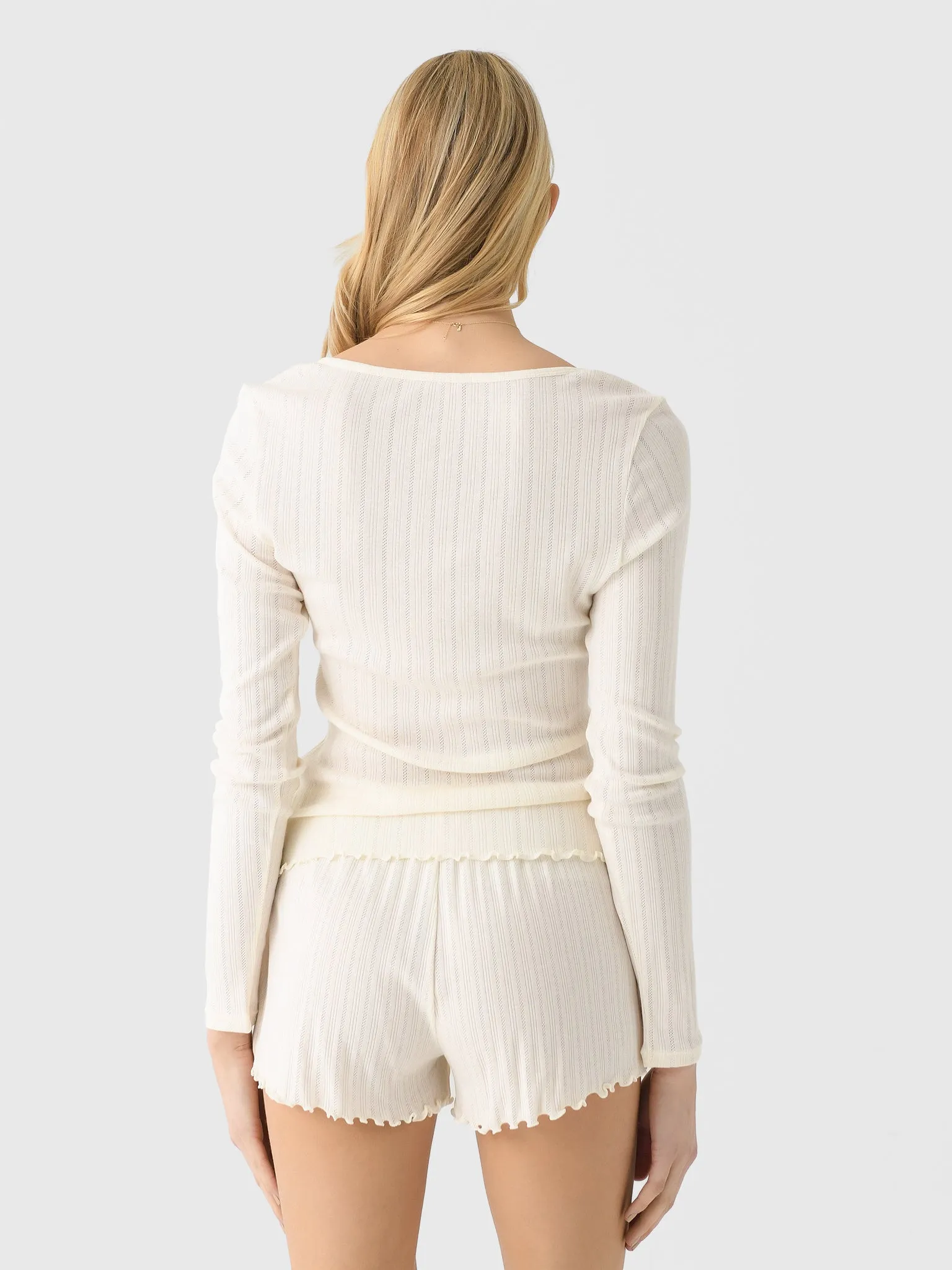 Eberjey Women's Pointelle V-Neck Henley sold by Saint Bernard product image thumbnail 4