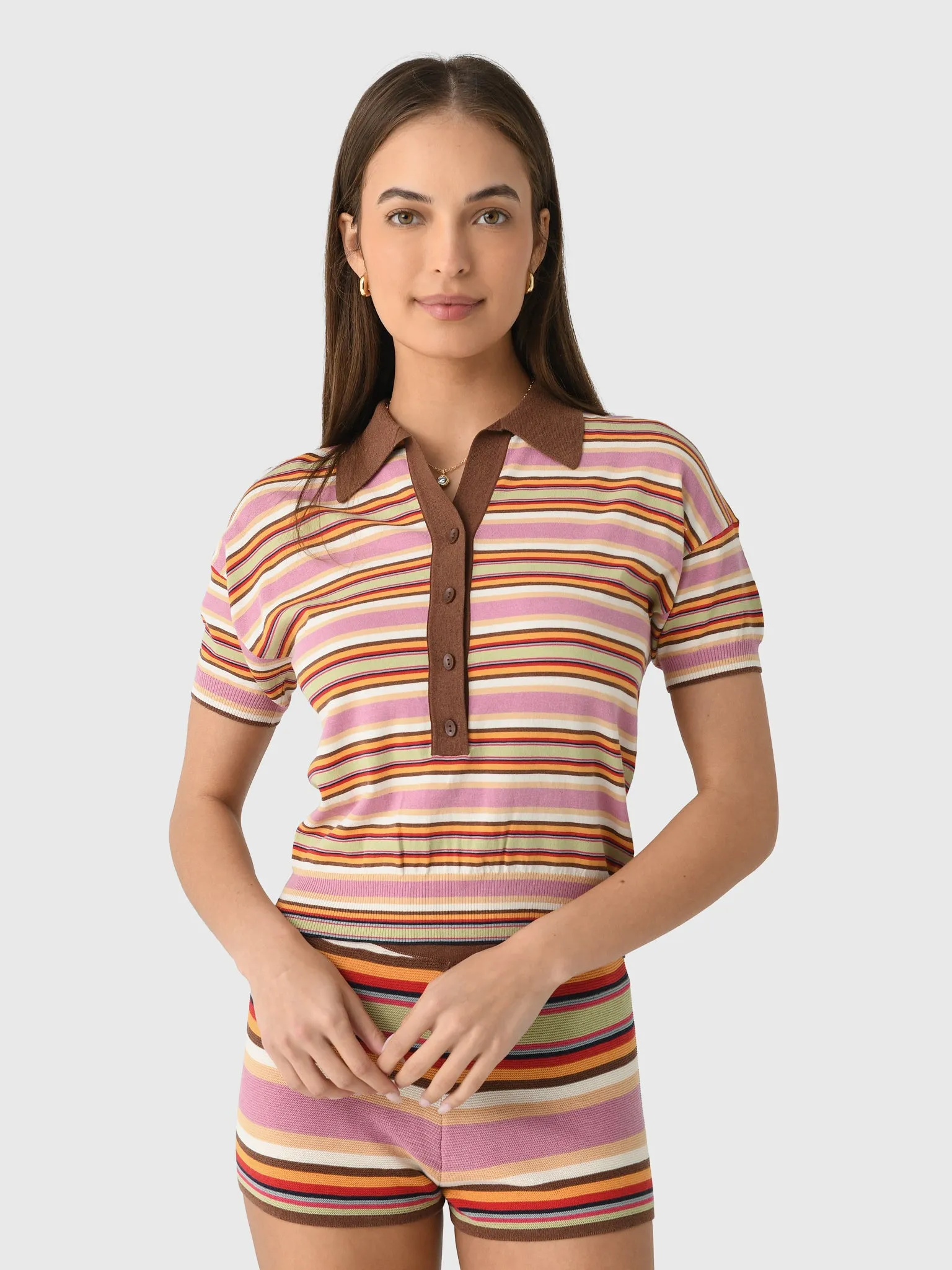 Faithfull The Brand Women's Sable Polo Shirt sold by Saint Bernard