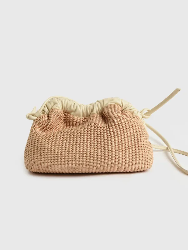 Mansur Gavriel Raffia Mini Cloud Clutch sold by Saint Bernard