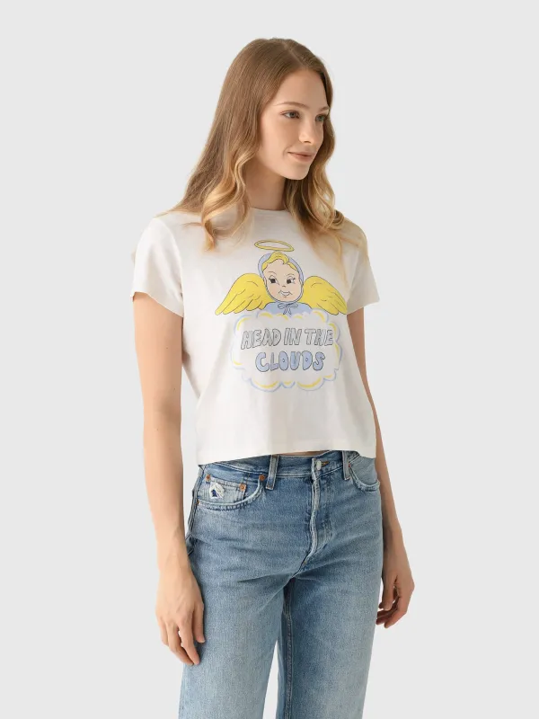 Re/Done Women's Clouds 50s Boxy Tee made by Re/Done