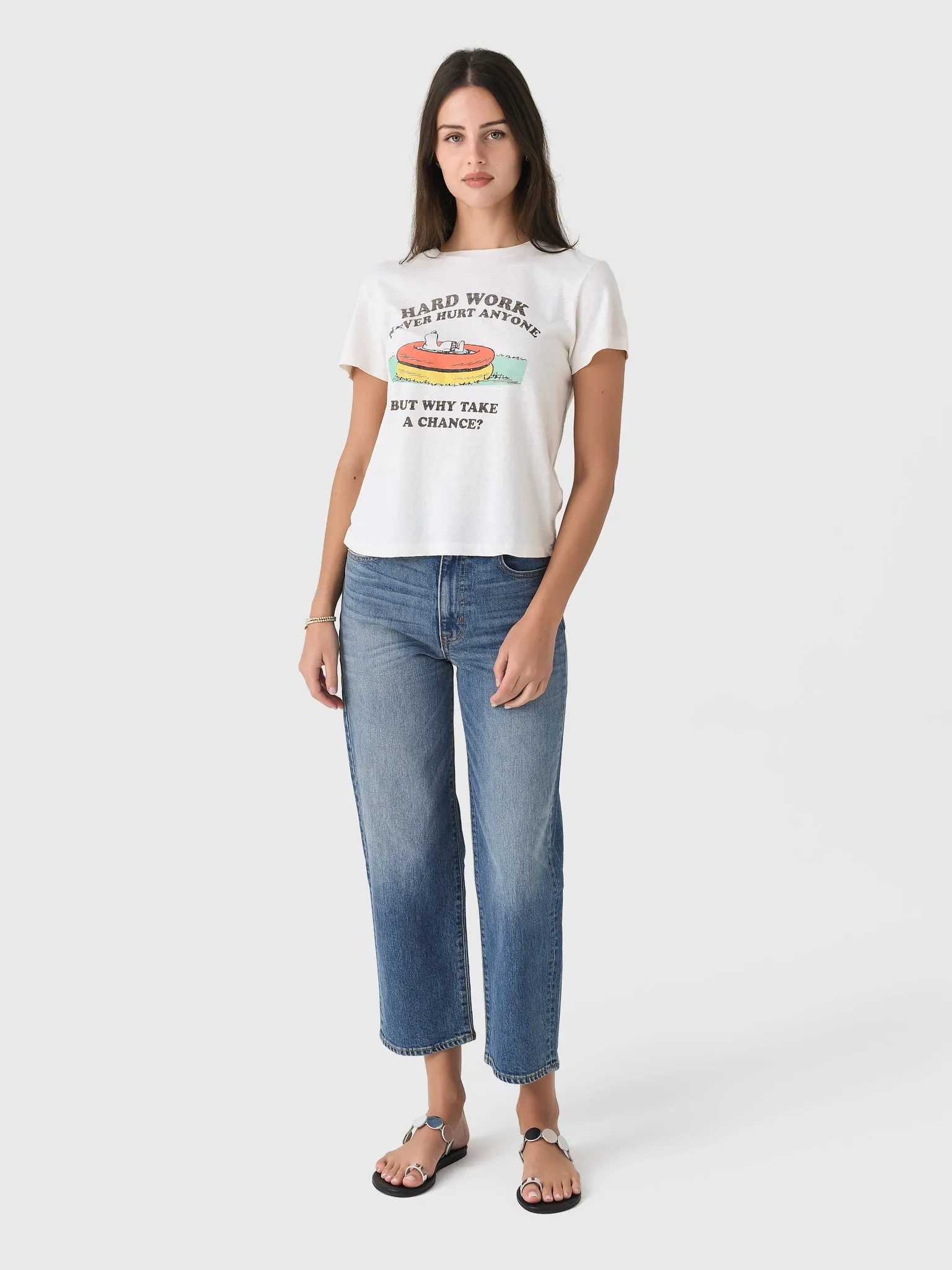 Re/Done Women's Snoopy Hard Work Classic Tee sold by Saint Bernard product image thumbnail 2