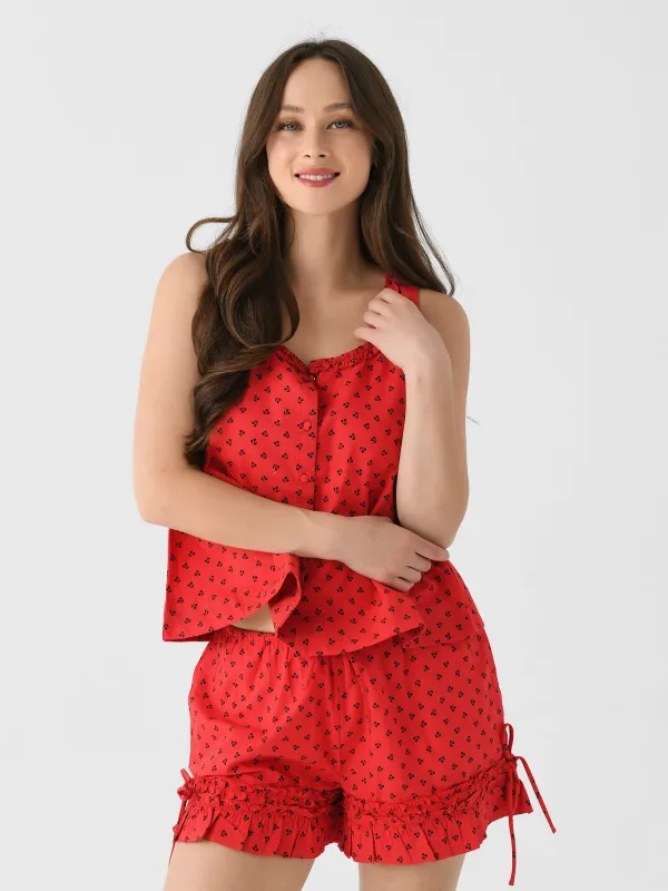 Damson Madder Women's Mafalda Ruffle Neck Top made by Damson Madder