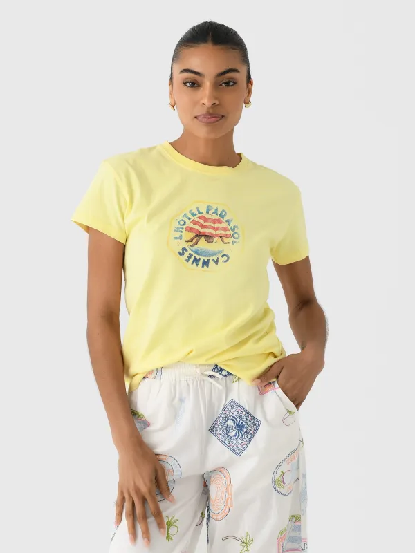 Damson Madder Women's Parasol Garment Dyed Shrunken Tee made by Damson Madder