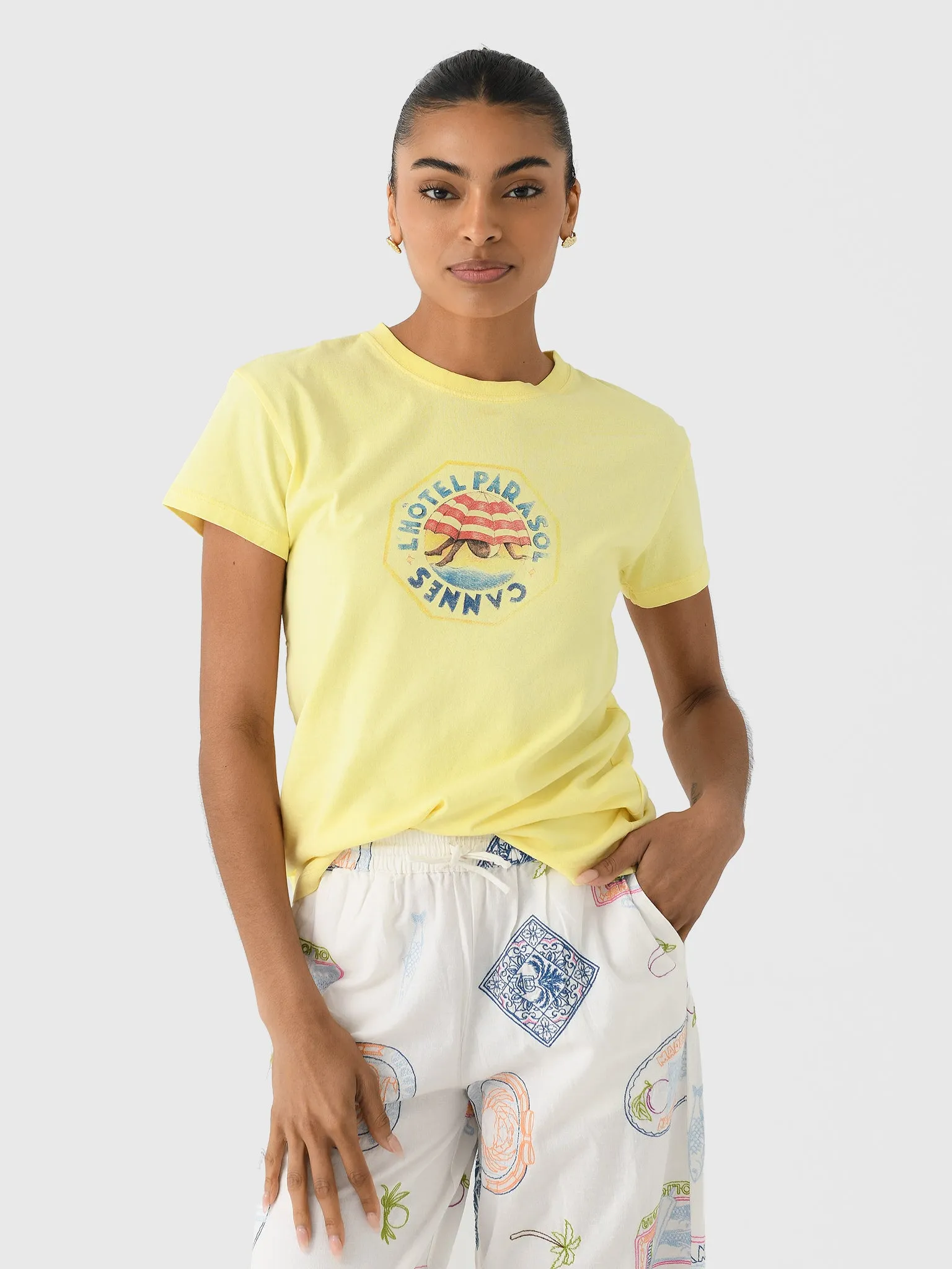 Damson Madder Women's Parasol Garment Dyed Shrunken Tee sold by Saint Bernard