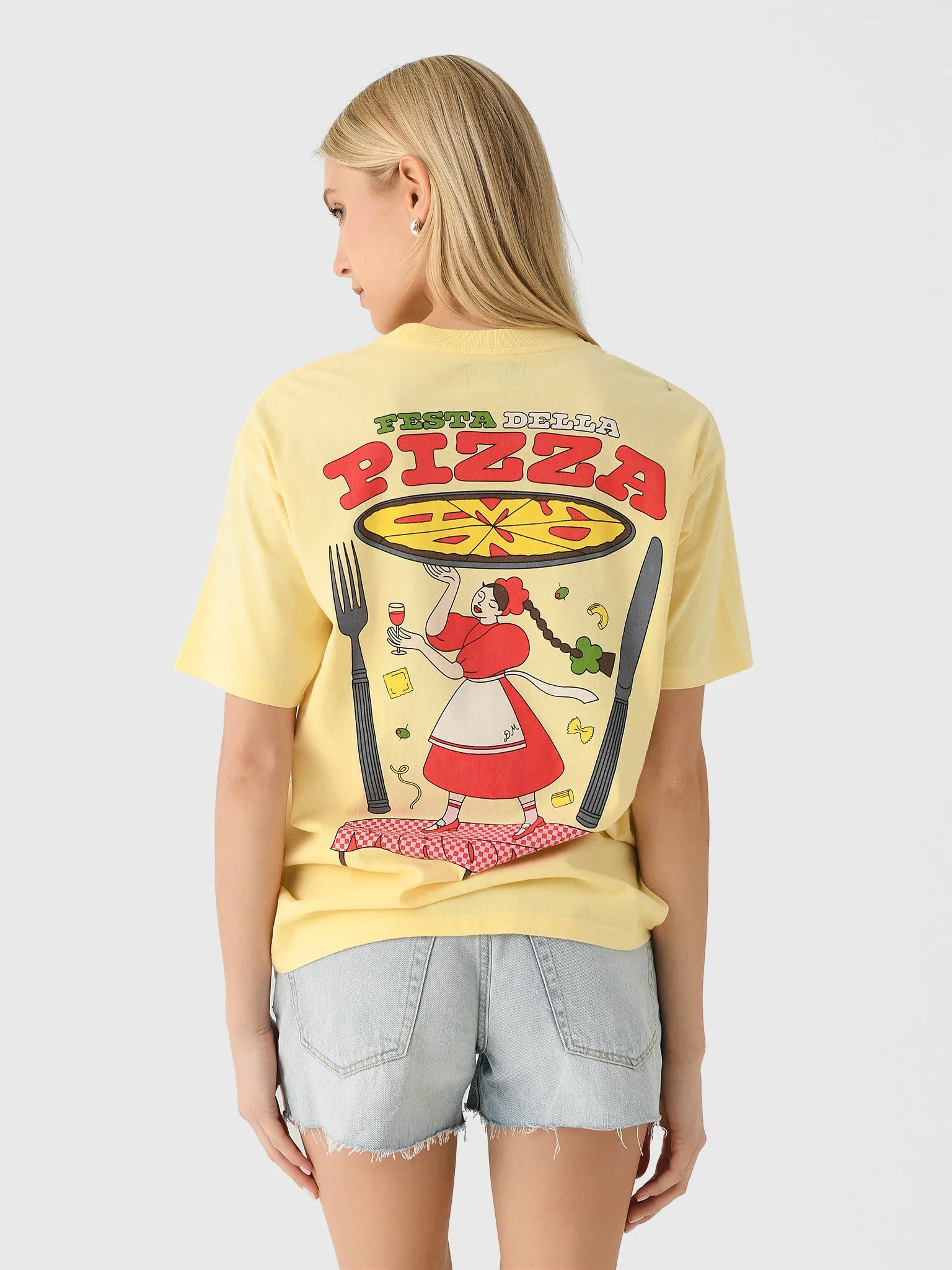 Damson Madder Women's Pizza Party Boyfriend Tee sold by Saint Bernard product image thumbnail 4