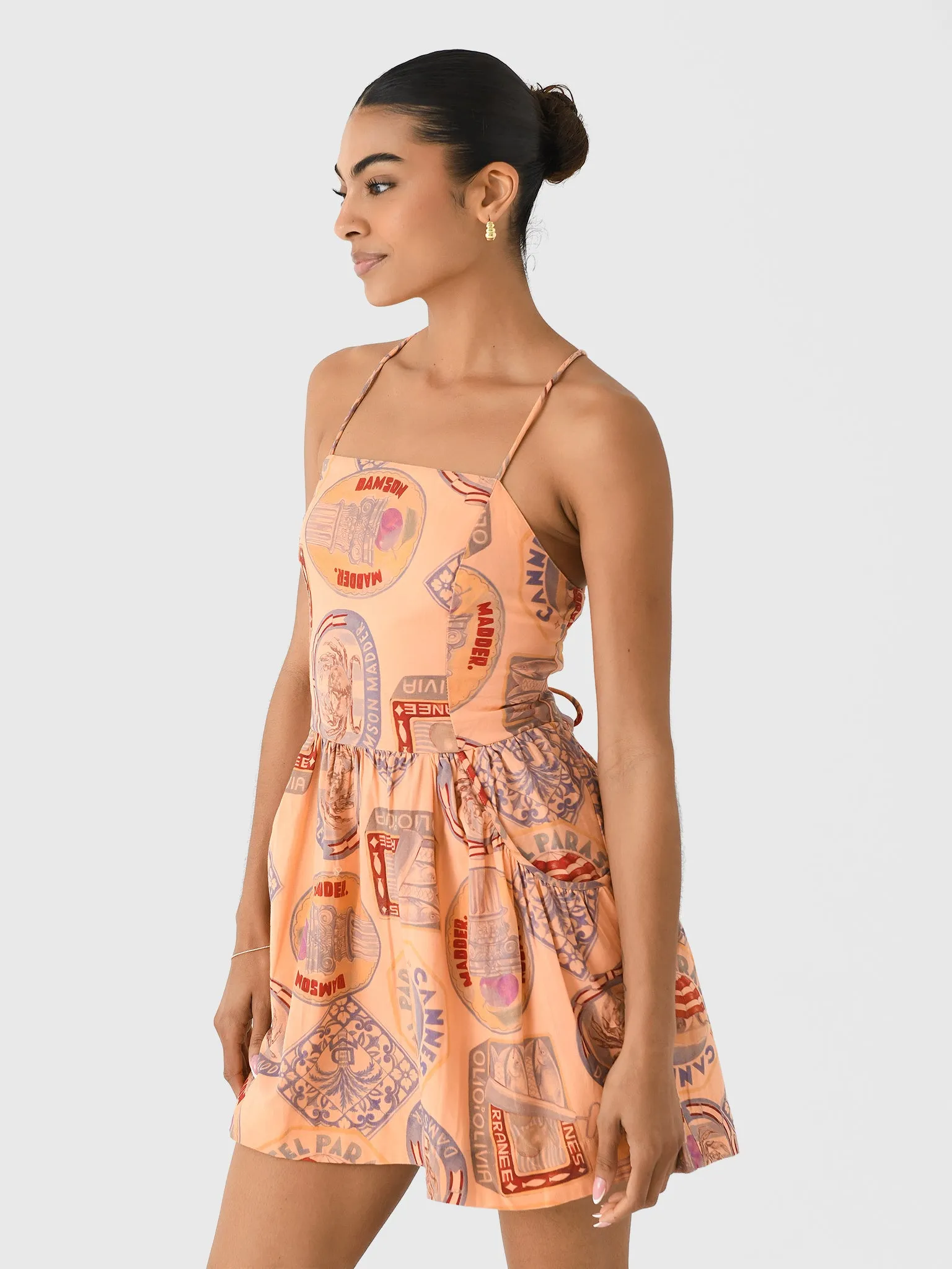 Damson Madder Women's Peaches Mini Apron Dress sold by Saint Bernard product image thumbnail 3