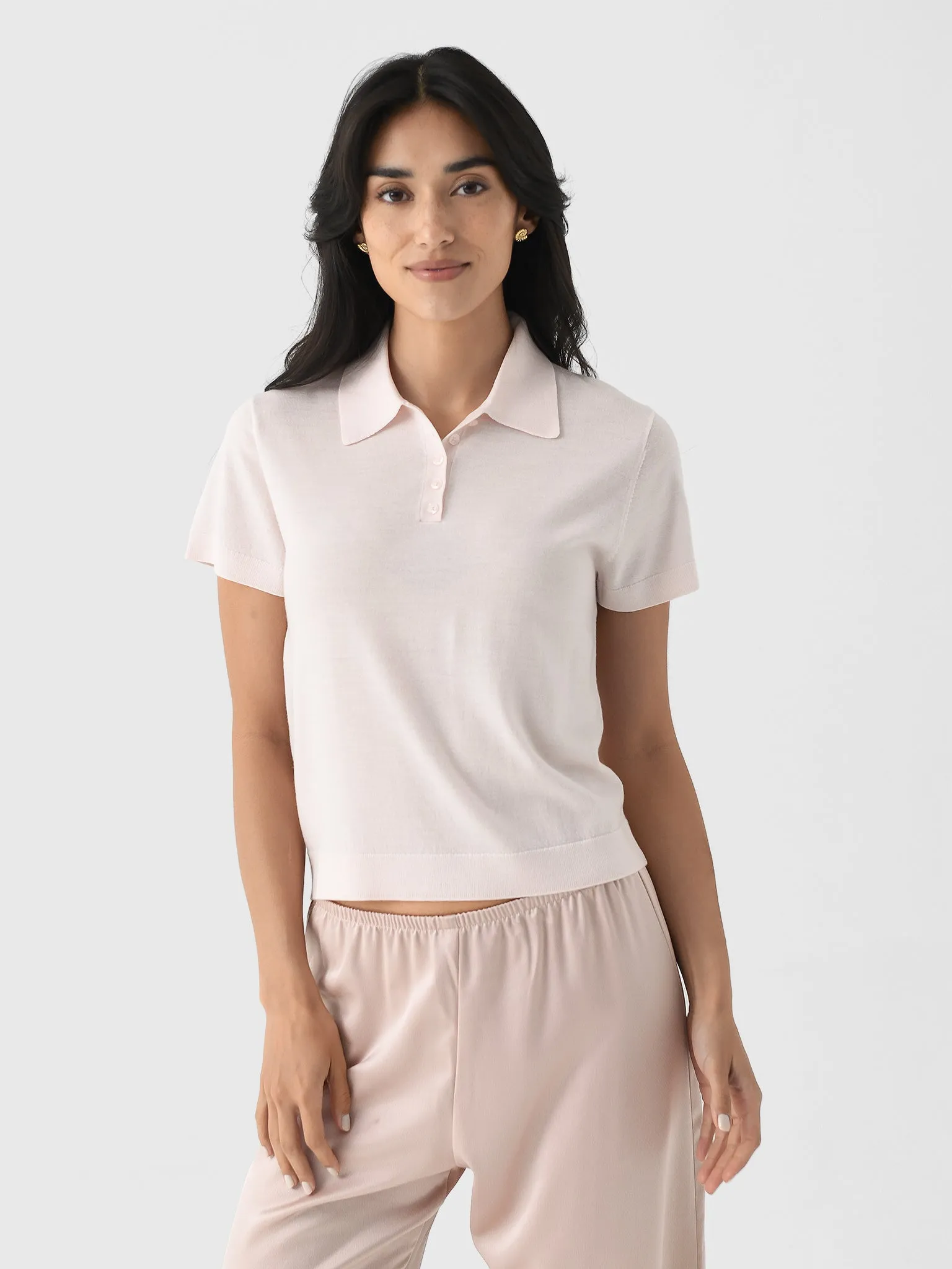 Leset Women's James Short Sleeve Polo sold by Saint Bernard