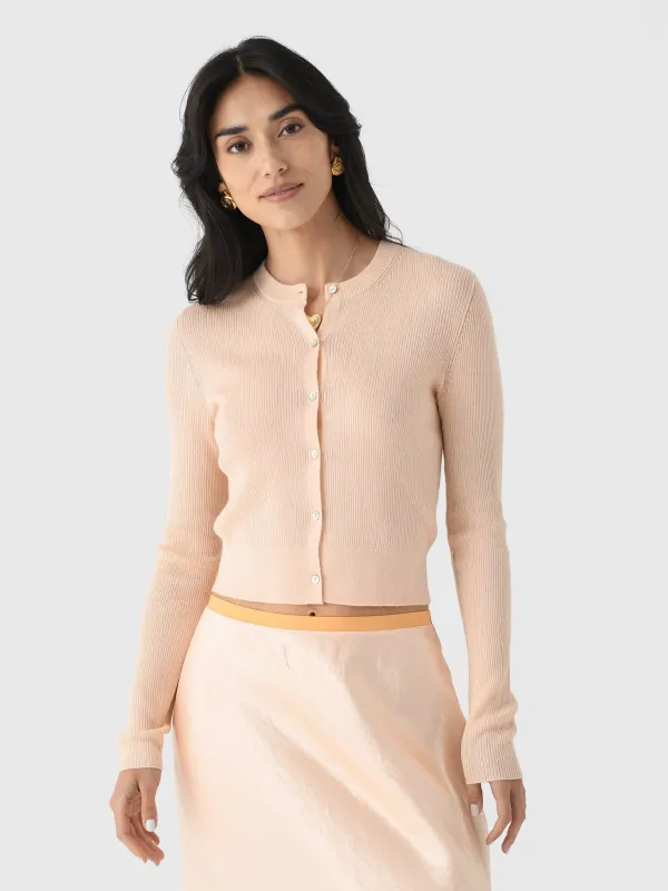 Vince Women's Ribbed Cashmere-Silk Slim Cardigan sold by Saint Bernard