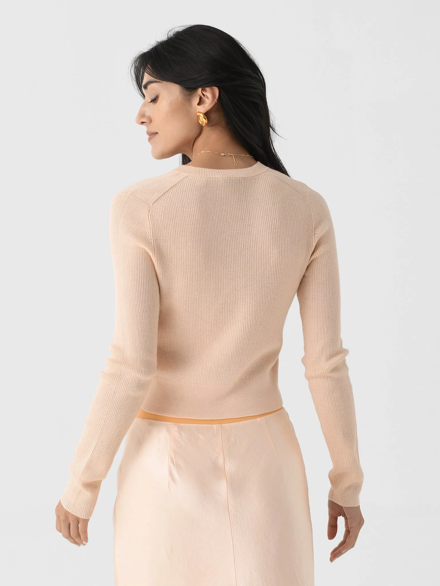 Vince Women's Ribbed Cashmere-Silk Slim Cardigan sold by Saint Bernard product image thumbnail 4