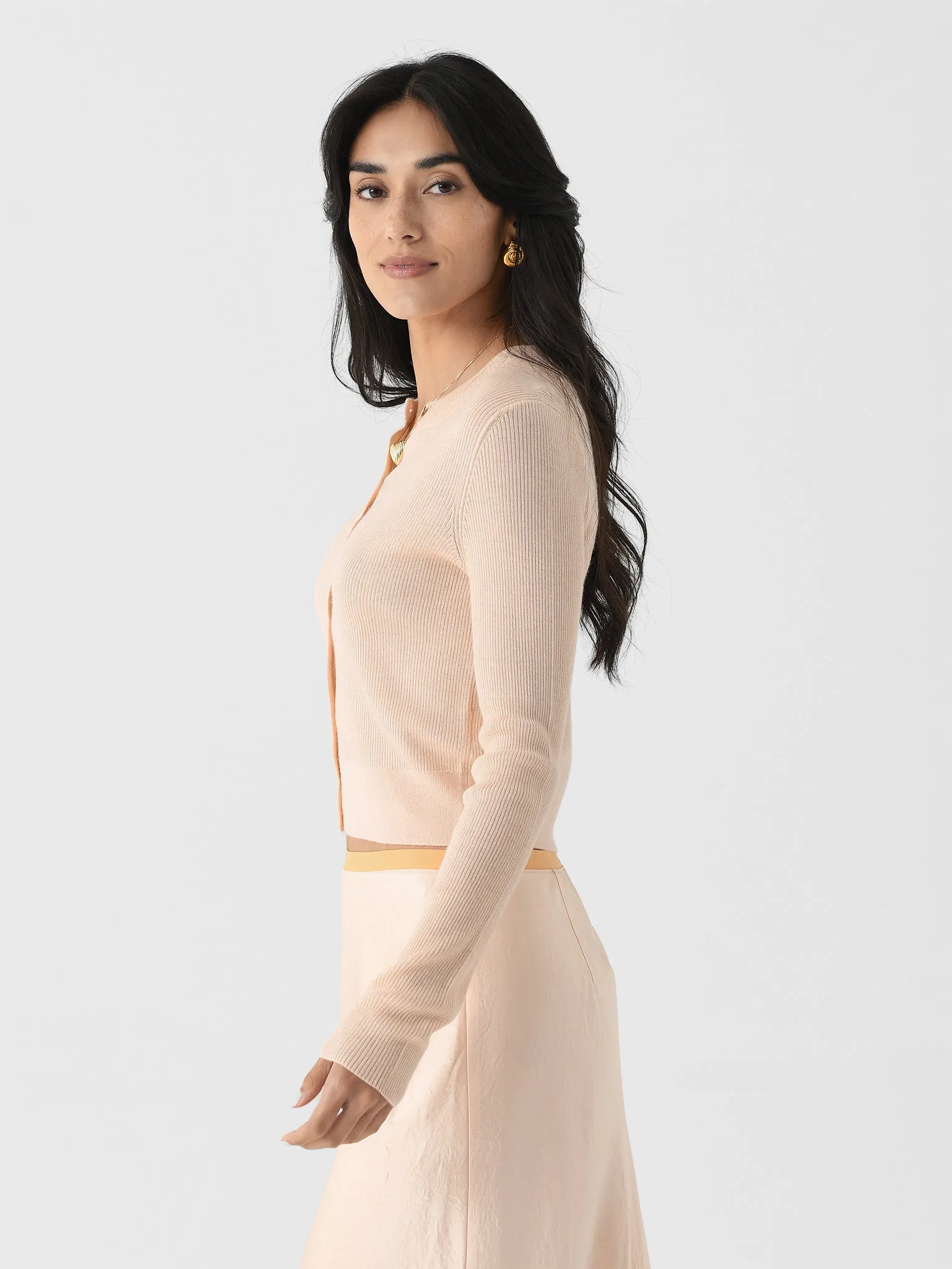 Vince Women's Ribbed Cashmere-Silk Slim Cardigan sold by Saint Bernard product image thumbnail 3