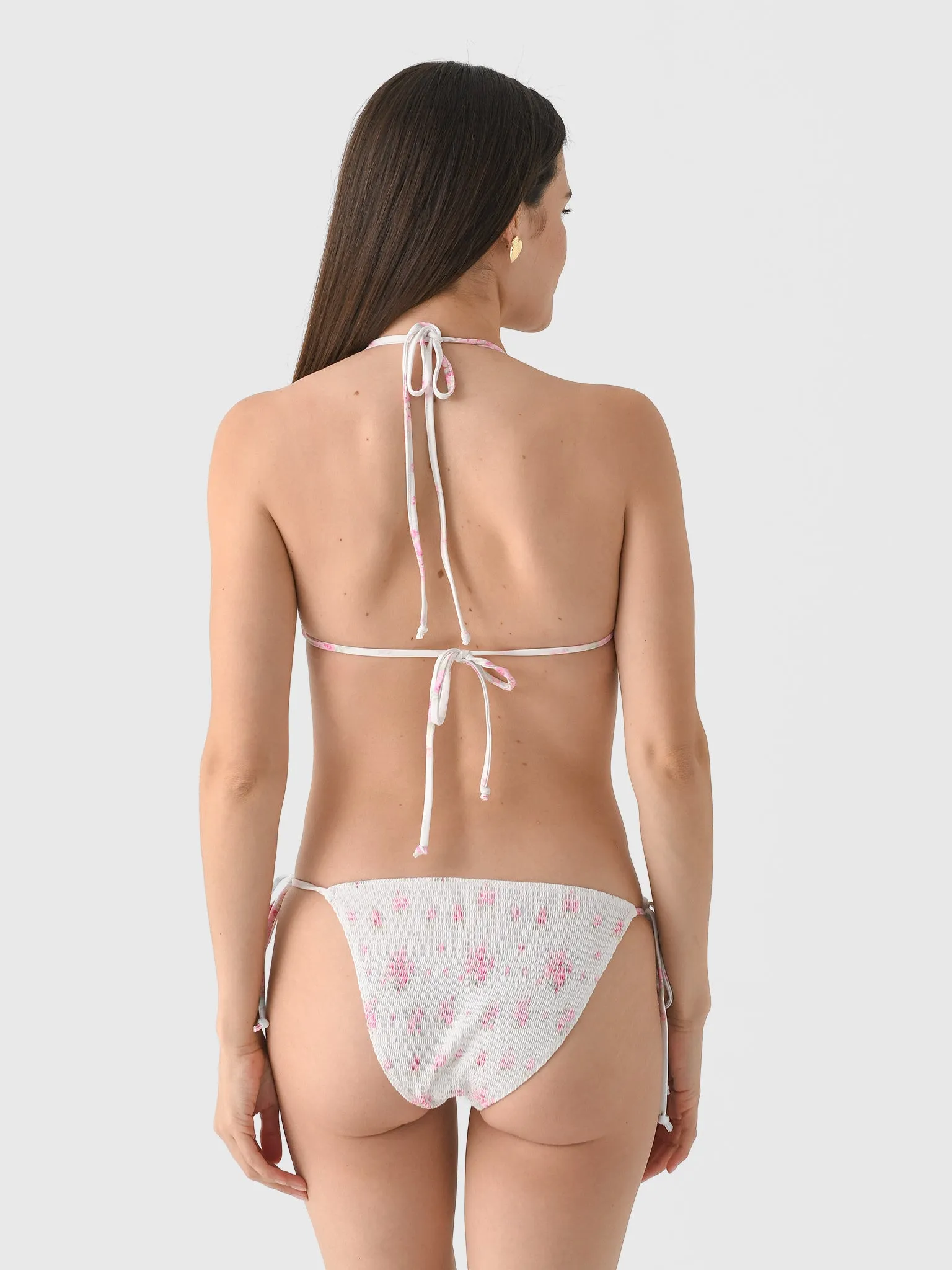 LoveShackFancy Women's Saoirse Floral Smocked Triangle Bikini Set sold by Saint Bernard product image thumbnail 4