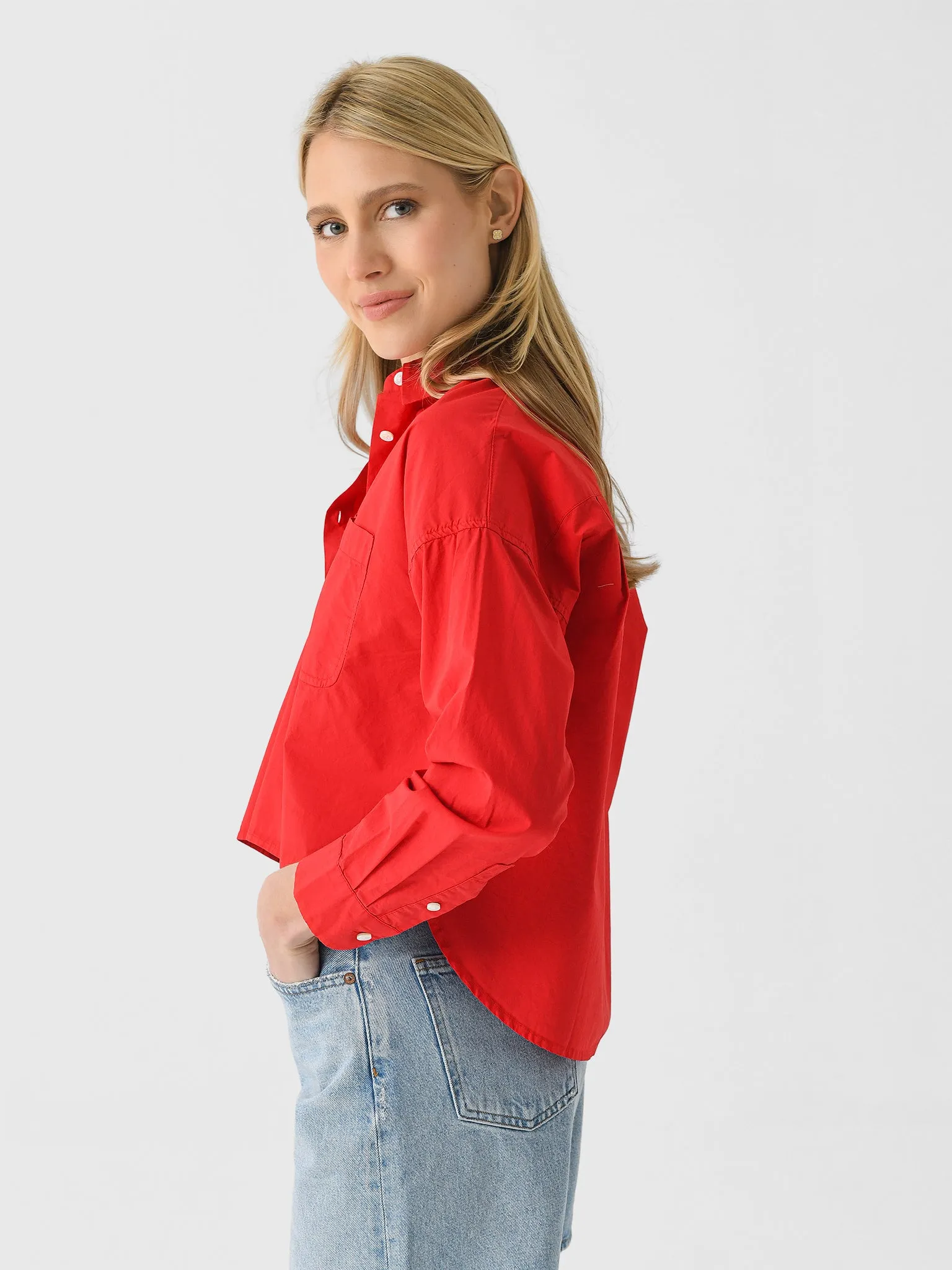 Alex Mill Women's Cropped Jo Shirt sold by Saint Bernard product image thumbnail 3