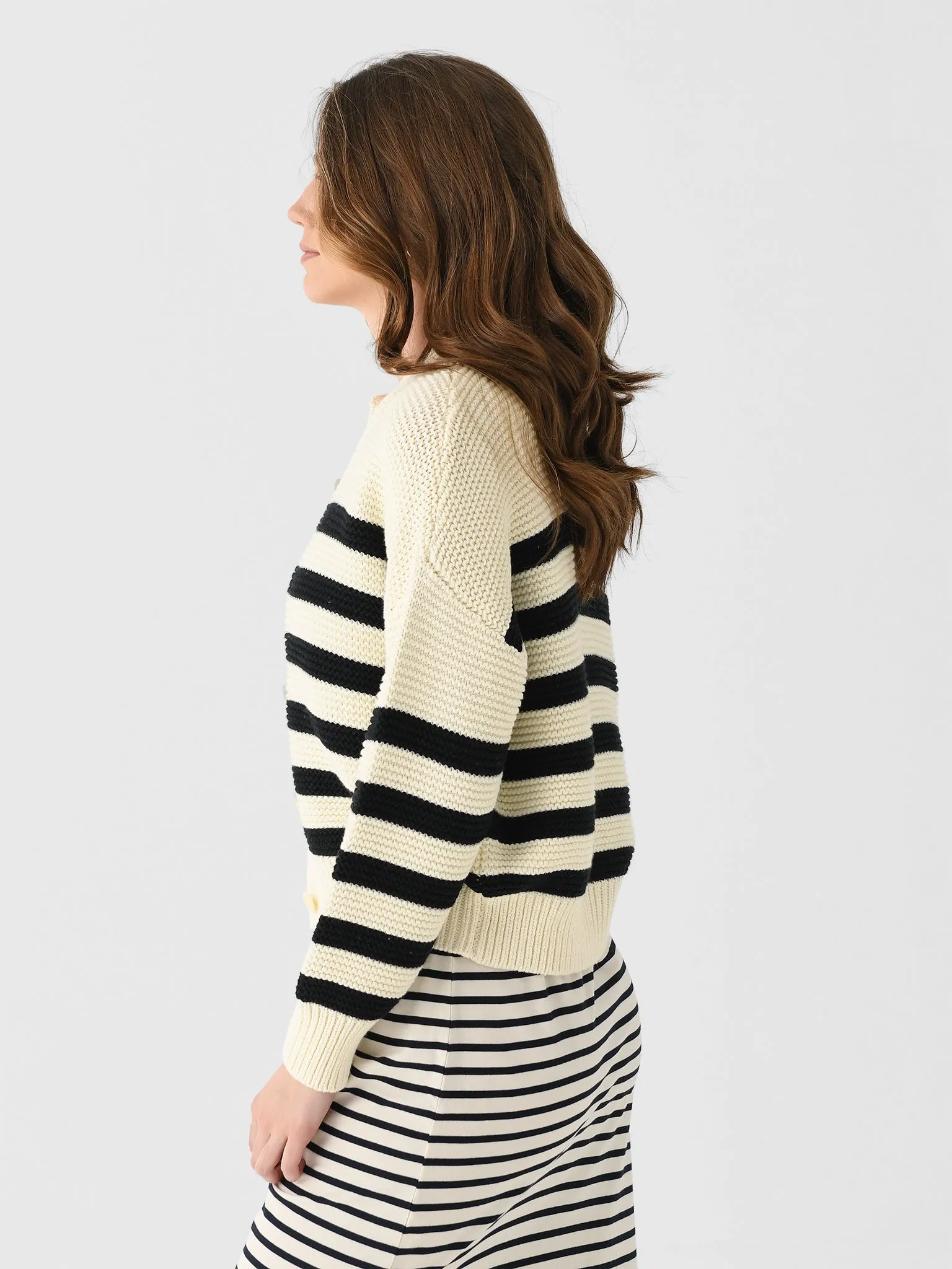 Alex Mill Women's Nico Stripe Cardigan sold by Saint Bernard product image thumbnail 3