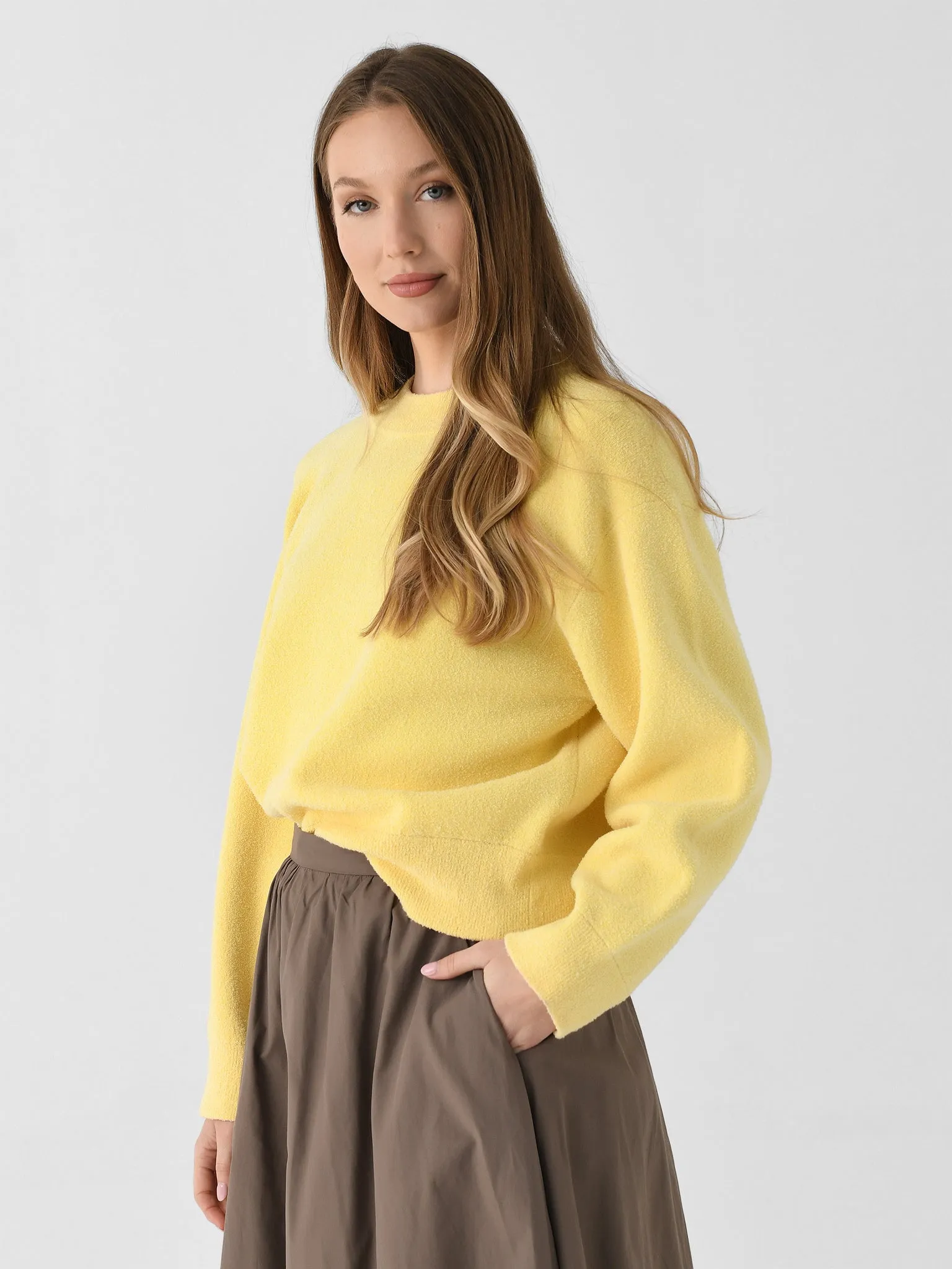 Vince Women's Structured Cotton-Blend Bouclé Sweater sold by Saint Bernard product image thumbnail 3