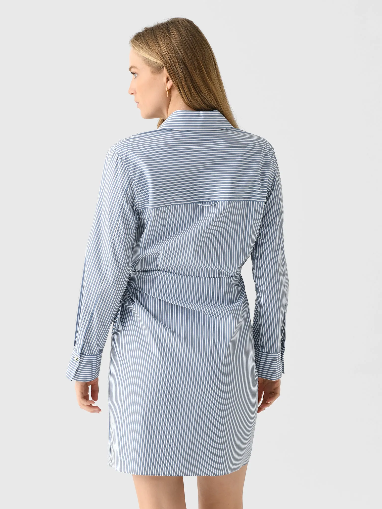 Vince Women's Furrow Stripe Cotton-Blend Wrap Dress sold by Saint Bernard product image thumbnail 4