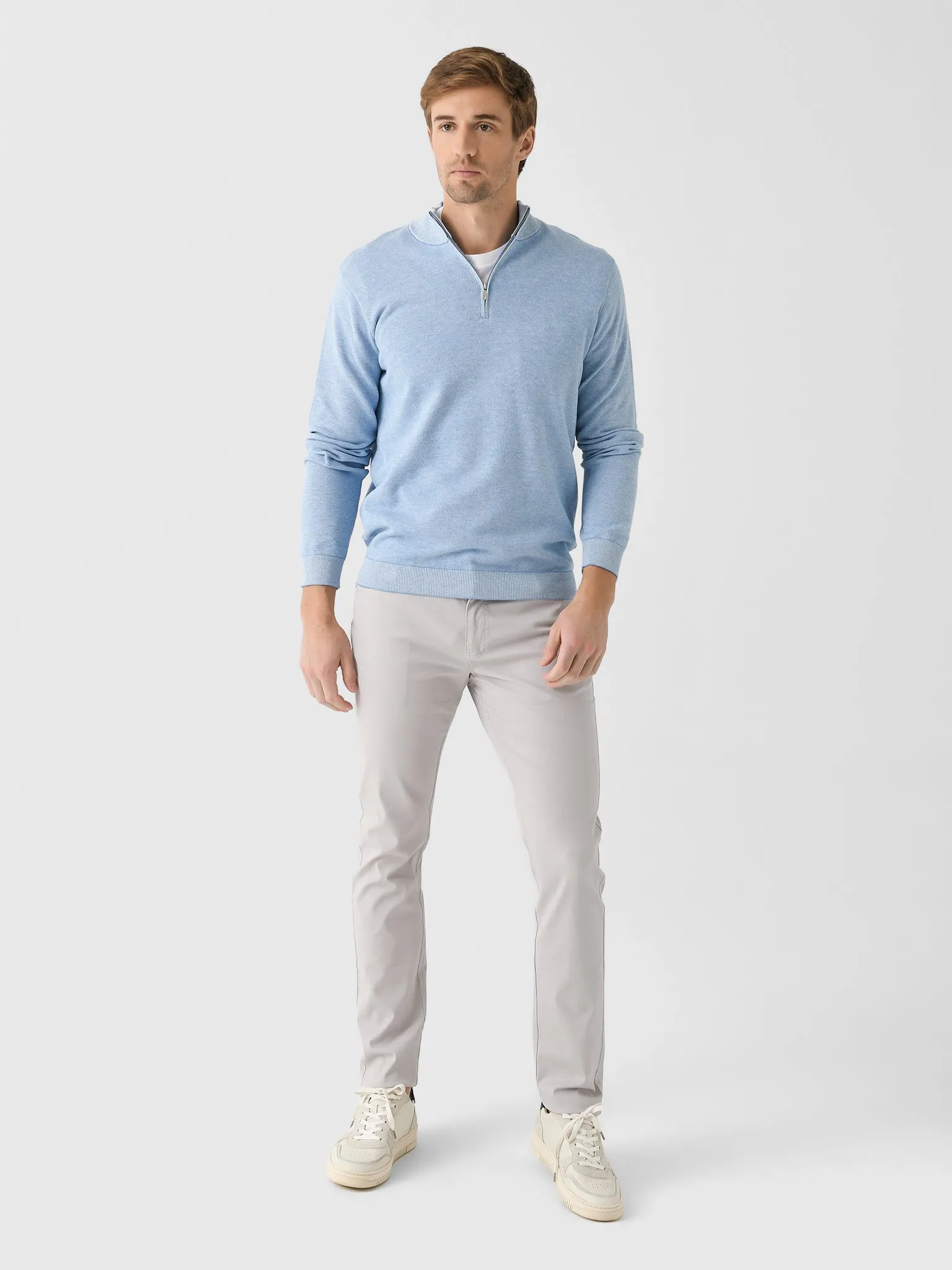 Peter Millar Crown Men's Coolspun Birdseye Quarter-Zip Sweater sold by Saint Bernard product image thumbnail 2