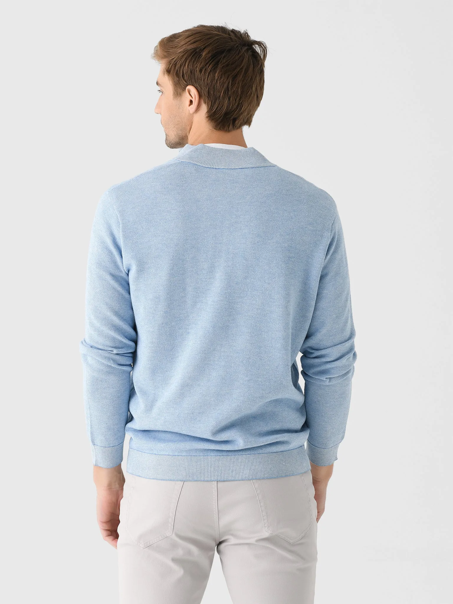 Peter Millar Crown Men's Coolspun Birdseye Quarter-Zip Sweater sold by Saint Bernard product image thumbnail 4
