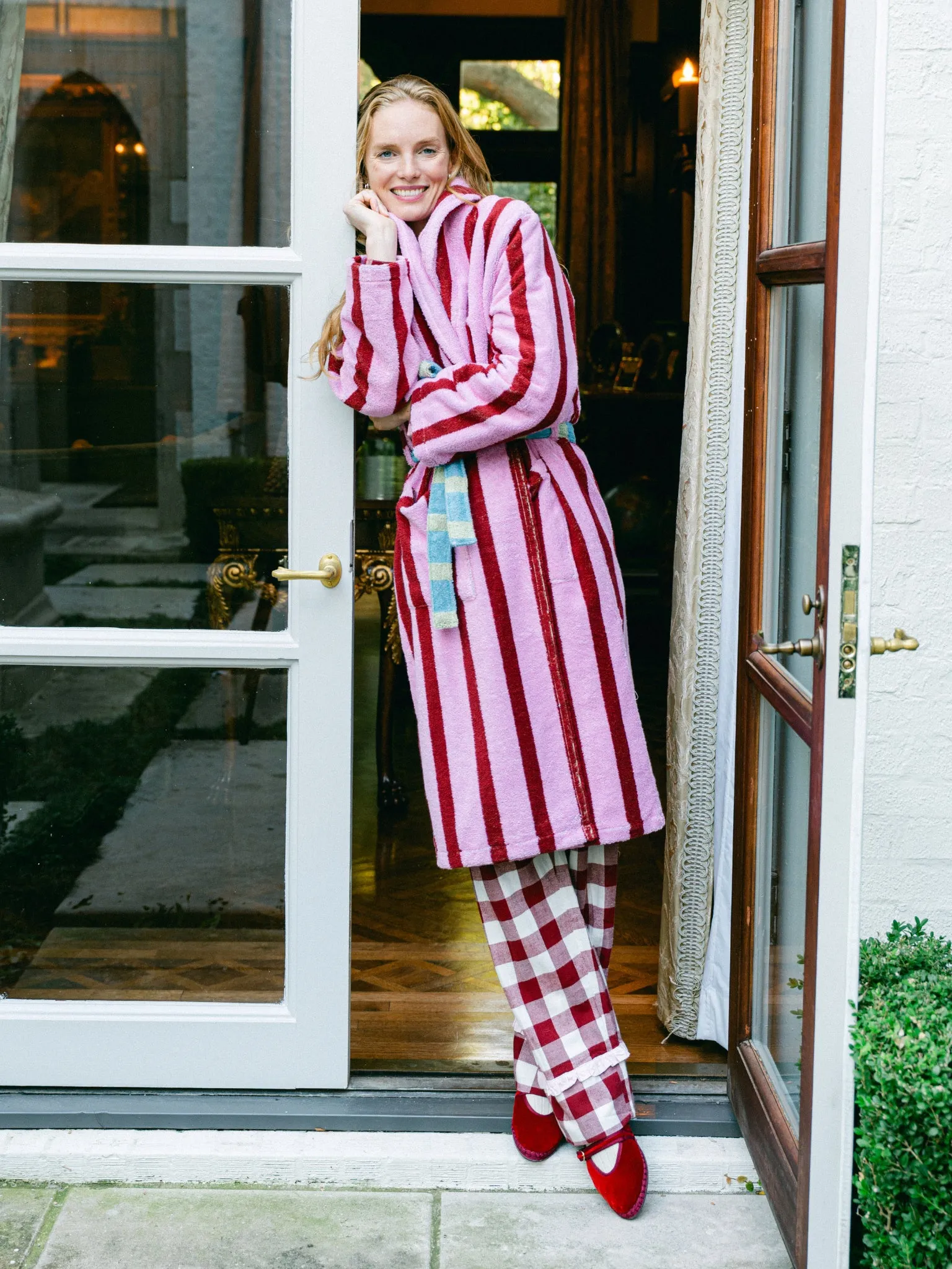 Dusen Dusen Women's Magnolia Stripe Bathrobe sold by Saint Bernard product image thumbnail 2