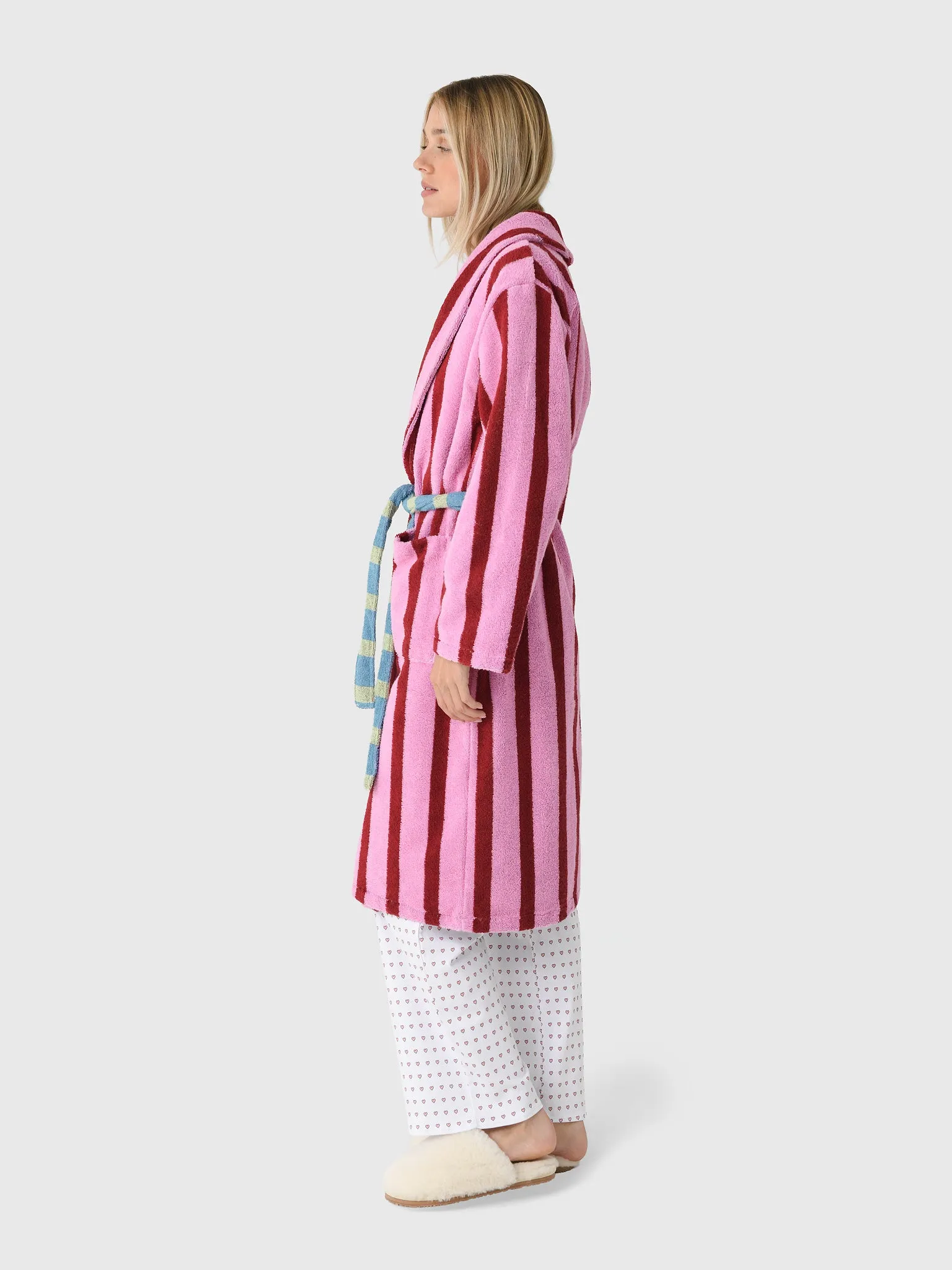 Dusen Dusen Women's Magnolia Stripe Bathrobe sold by Saint Bernard product image thumbnail 3