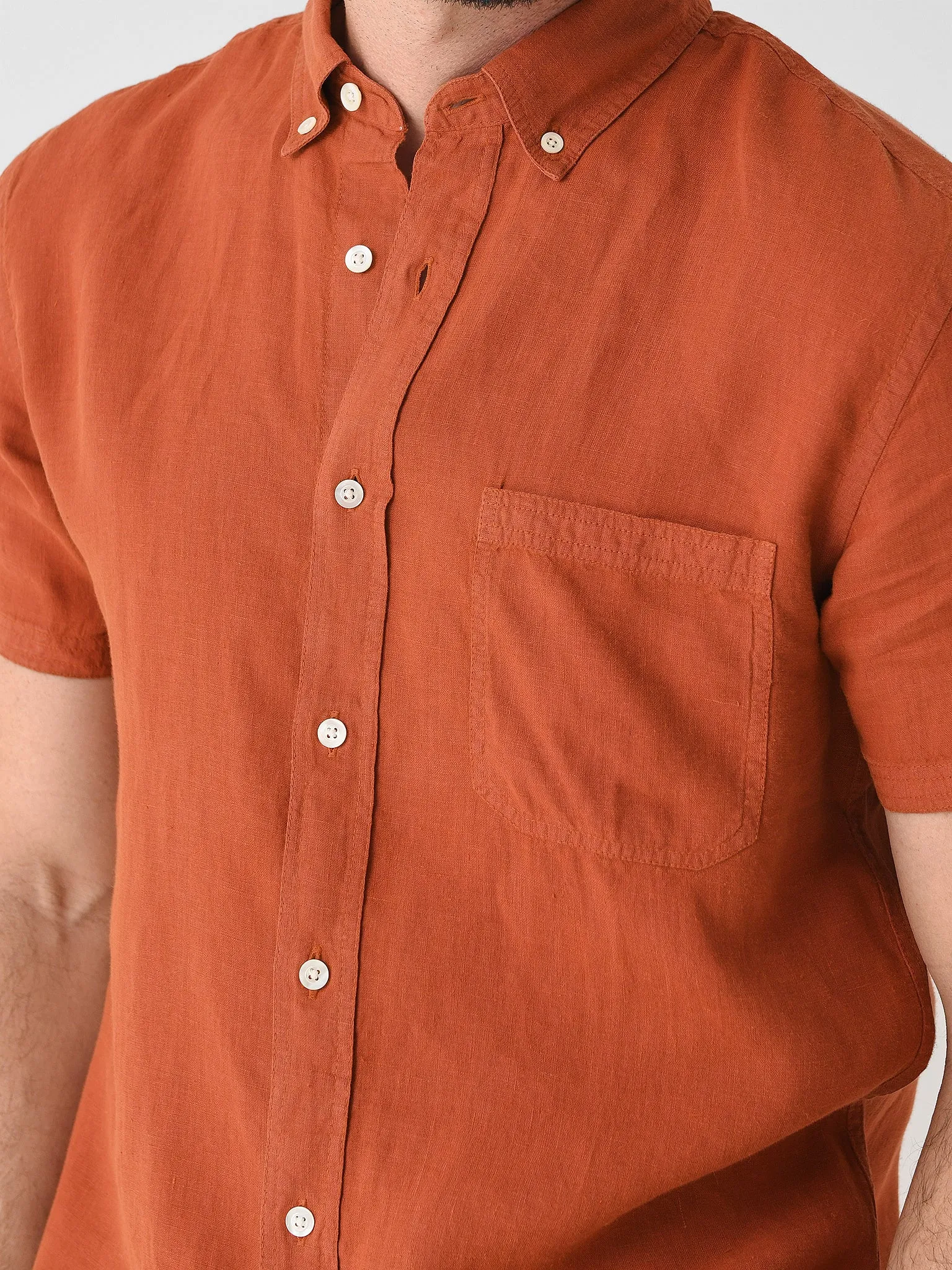 Billy Reid Men's Short Sleeve Tuscumbia Linen Shirt sold by Saint Bernard product image thumbnail 5