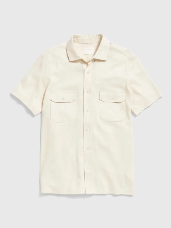 Billy Reid Men's Short Sleeve Hemp Cotton Knit Shirt sold by Saint Bernard