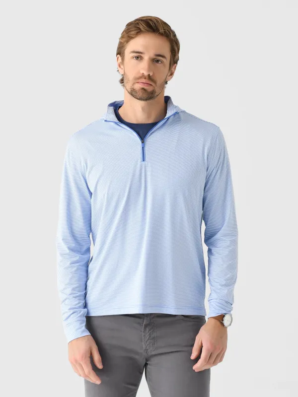 Johnnie-O Men's Hybrid Performance Quarter-Zip Hoodie made by Saint Bernard