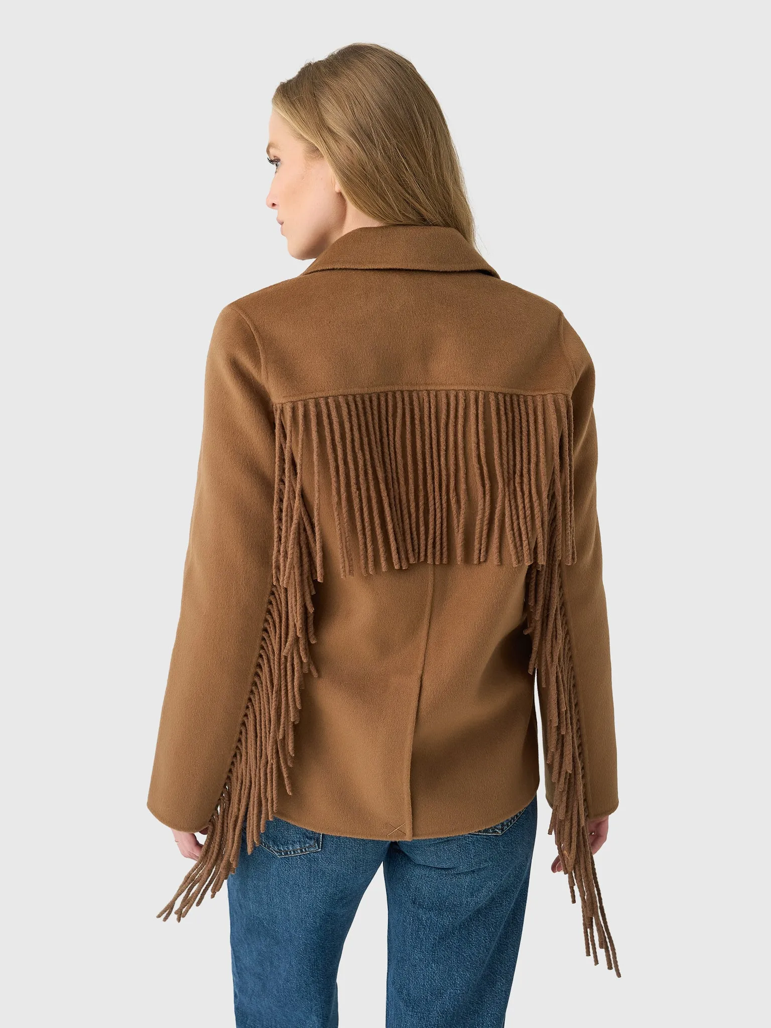LoveShackFancy Women's Maebella Wool Fringe Jacket sold by Saint Bernard product image thumbnail 3