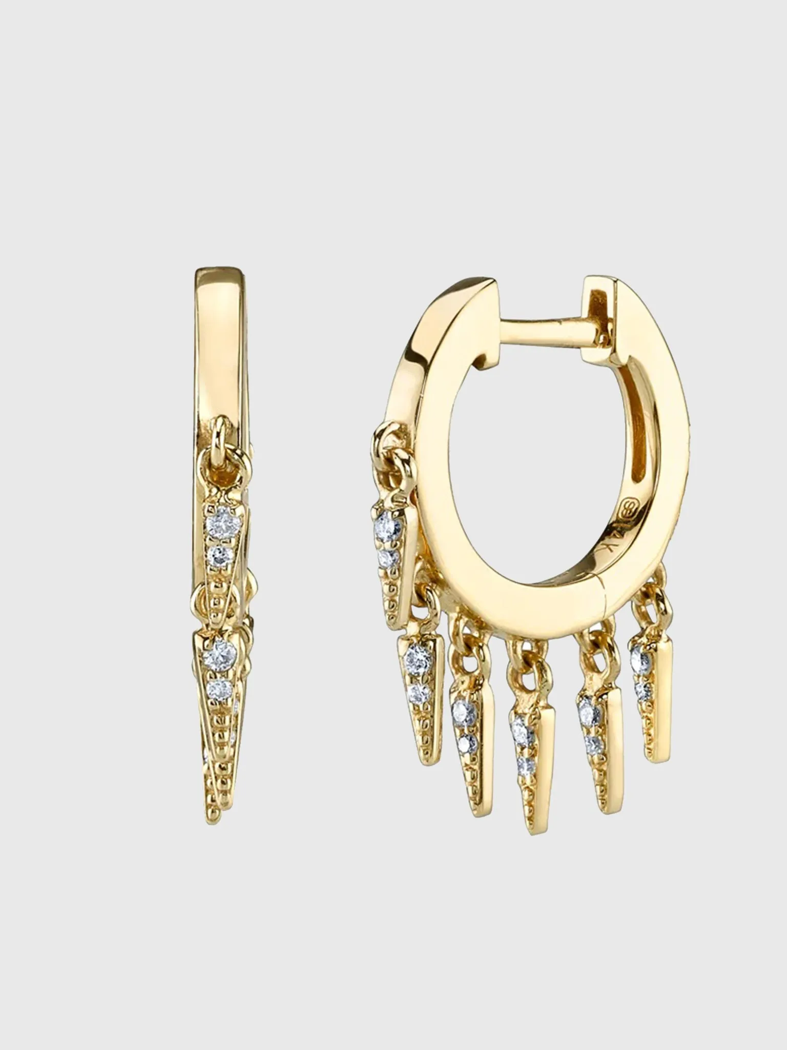 Sydney Evan Diamond Small Fringe Huggie Hoop Earrings sold by Saint Bernard