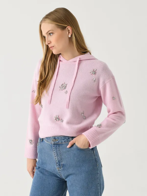 Simkhai Women's Karmen Embellished Hooded Top sold by Saint Bernard