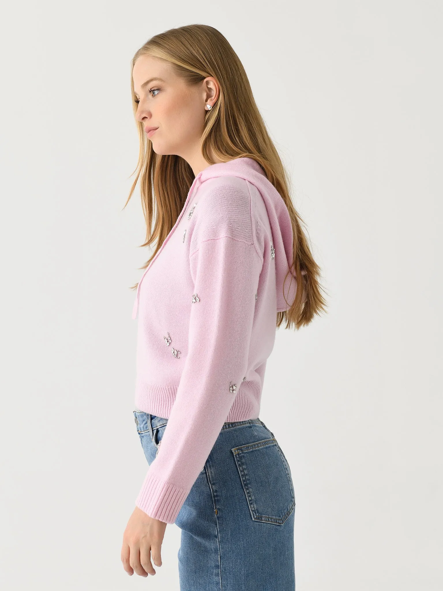 Simkhai Women's Karmen Embellished Hooded Top sold by Saint Bernard product image thumbnail 3