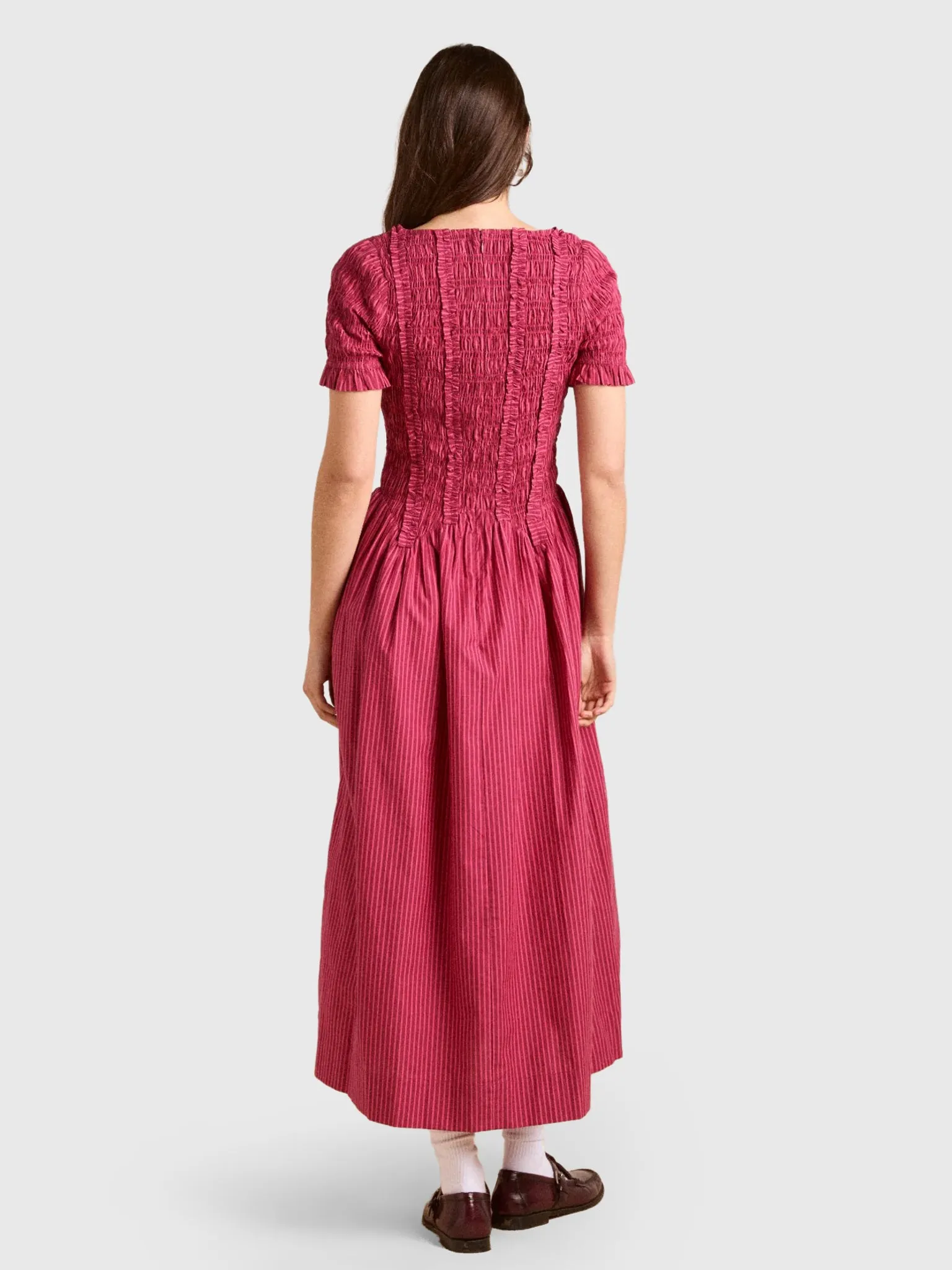 Damson Madder Women's Raphaela Ruffle Midi Dress sold by Saint Bernard product image thumbnail 2