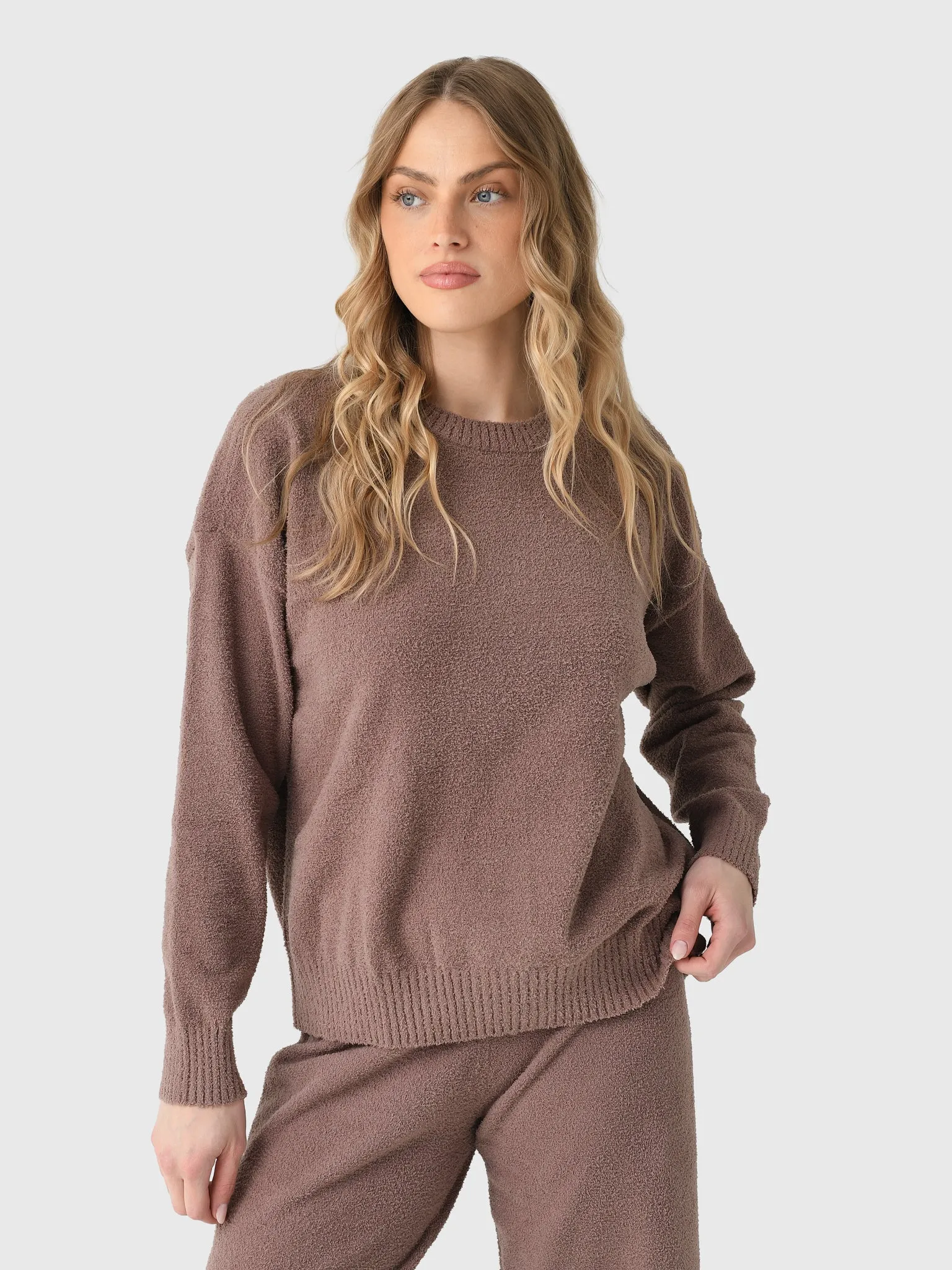 Eberjey Women's Recycled Bouclé Crew Neck Pullover sold by Saint Bernard