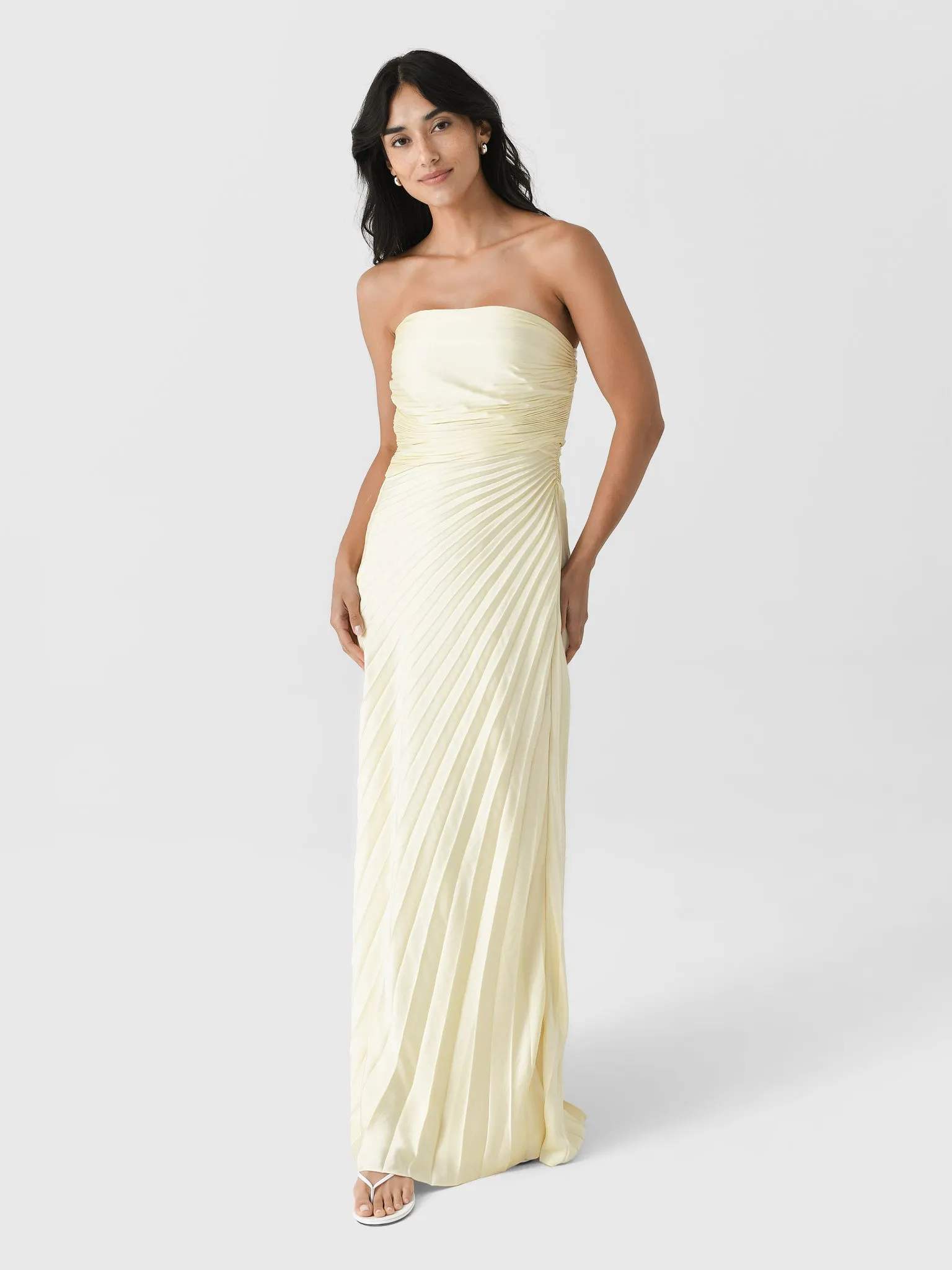 ALC Women's Bianca Strapless Pleated Maxi Dress sold by Saint Bernard