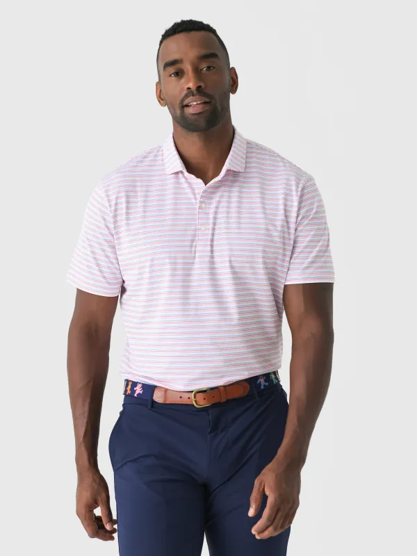 Johnnie-O Men's Kamdon Striped Jersey Performance Polo sold by Saint Bernard