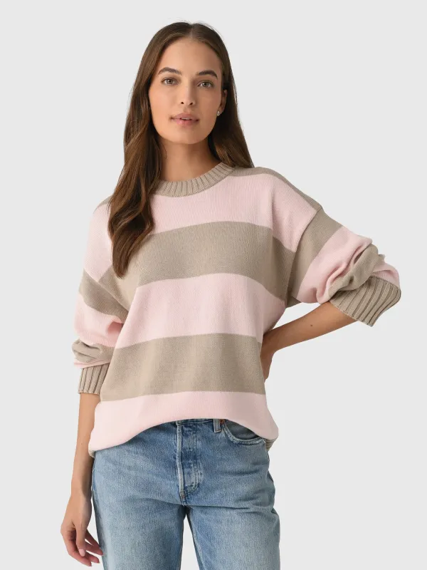 DONNI. Women's The Cotton Knit Stripe Crewneck Sweater sold by Saint Bernard