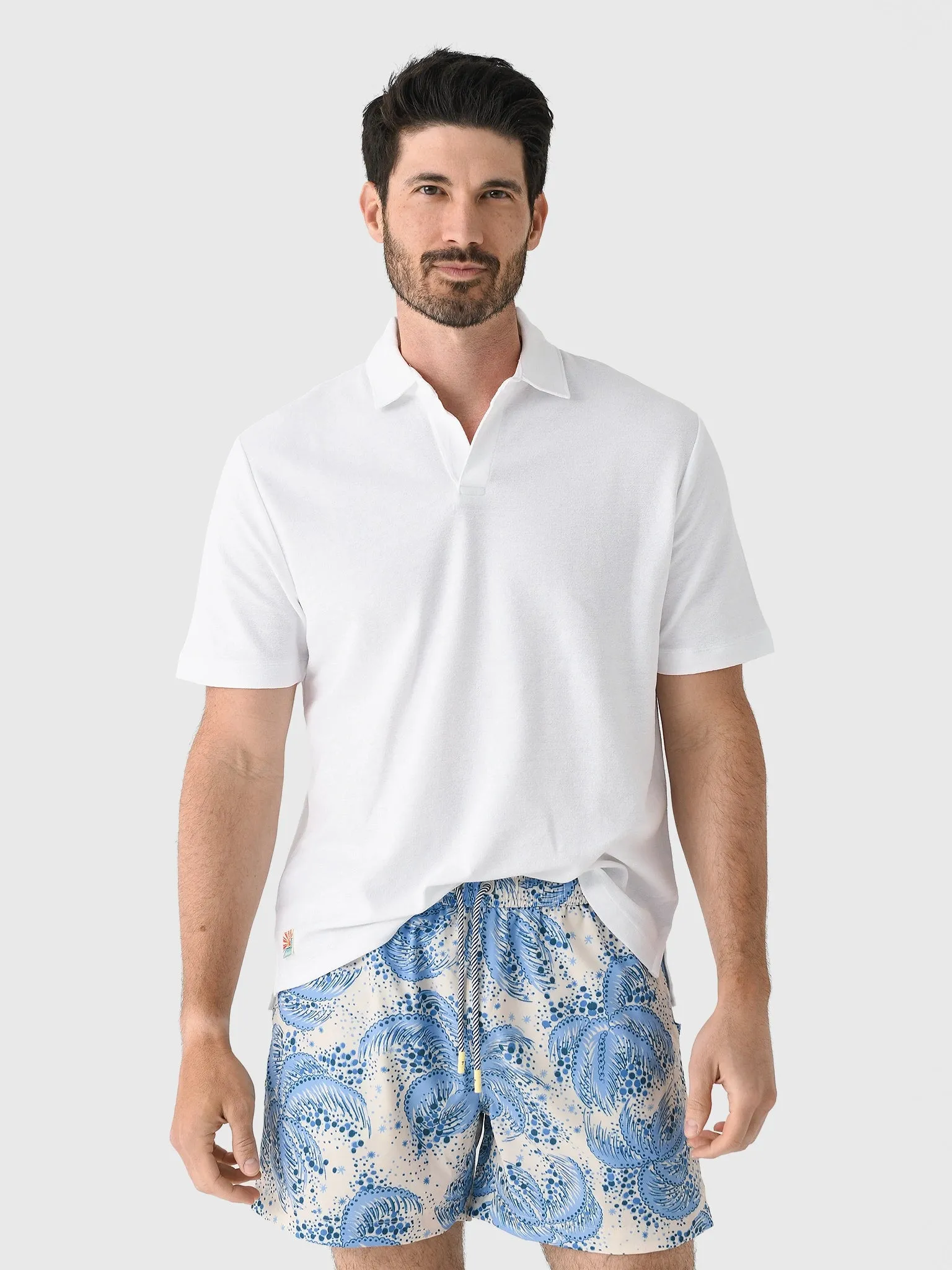 Johnnie-O Men's Frankie French Terry Johnny Collar Polo sold by Saint Bernard