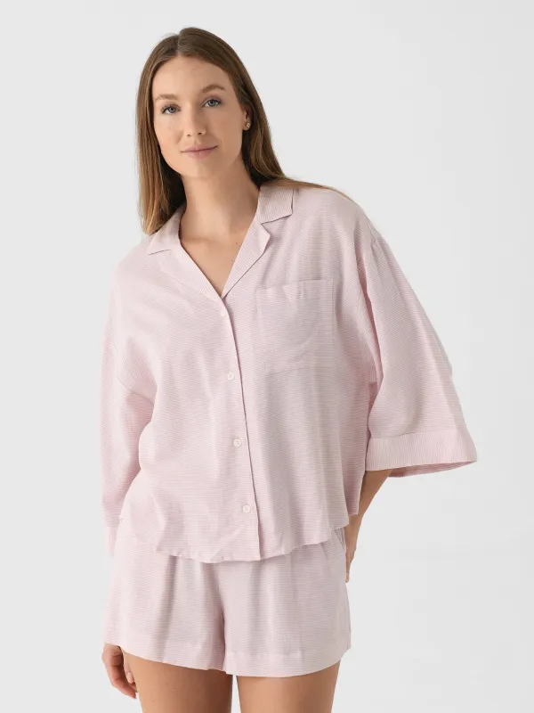 Eberjey Women's Nautico Relaxed Short Pajama Set made by Eberjey