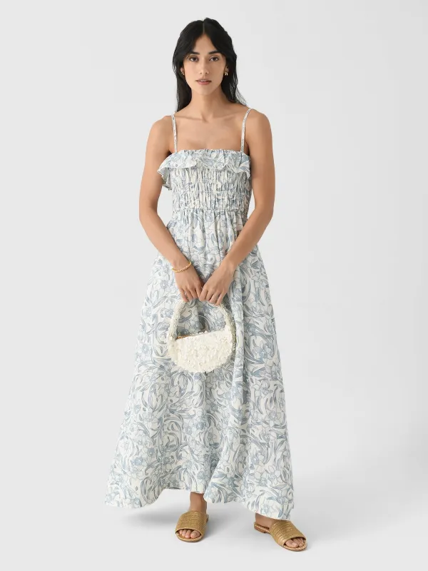 Peony Women's Shirred Midi Dress sold by Saint Bernard