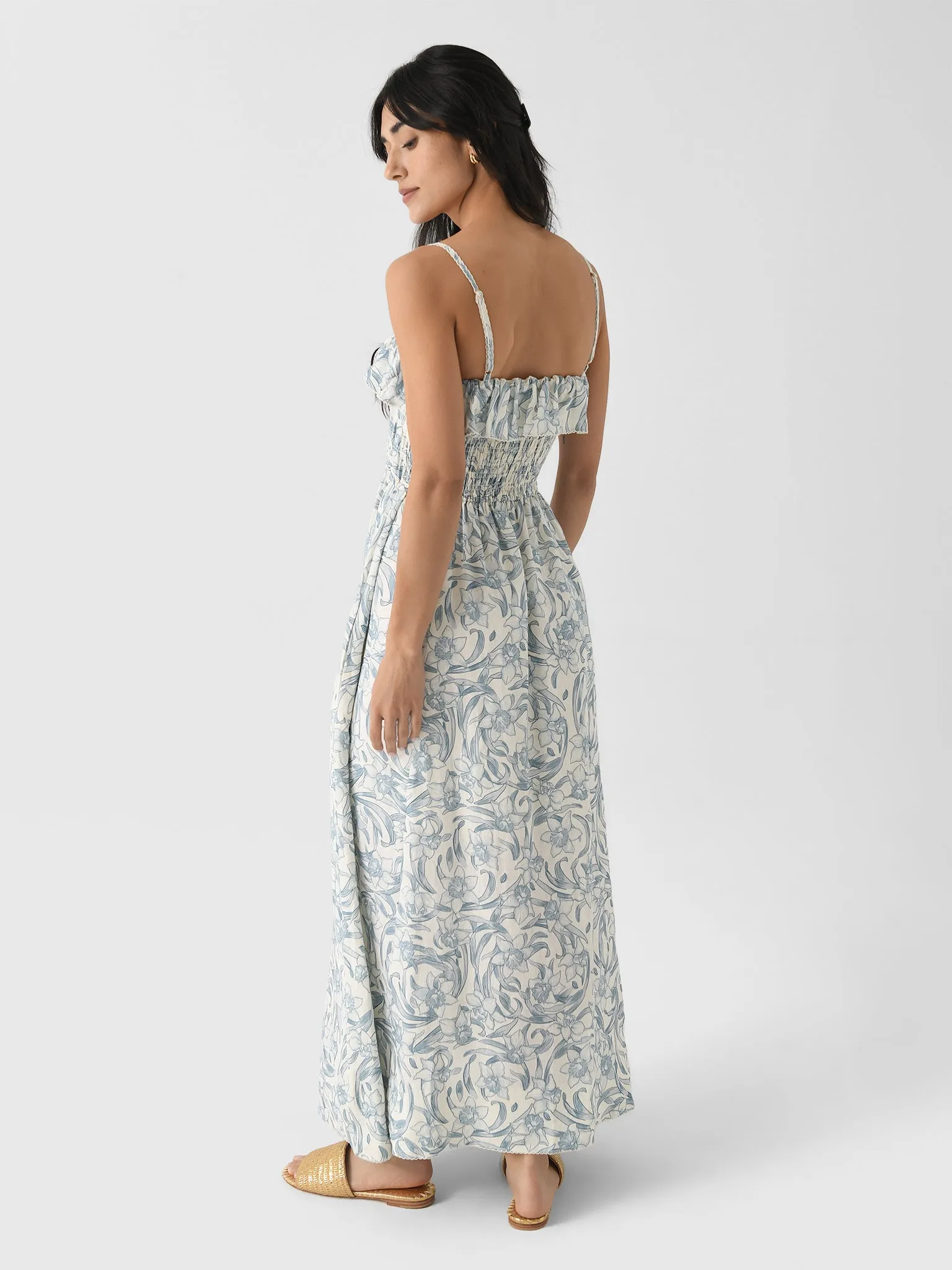 Peony Women's Shirred Midi Dress sold by Saint Bernard product image thumbnail 3