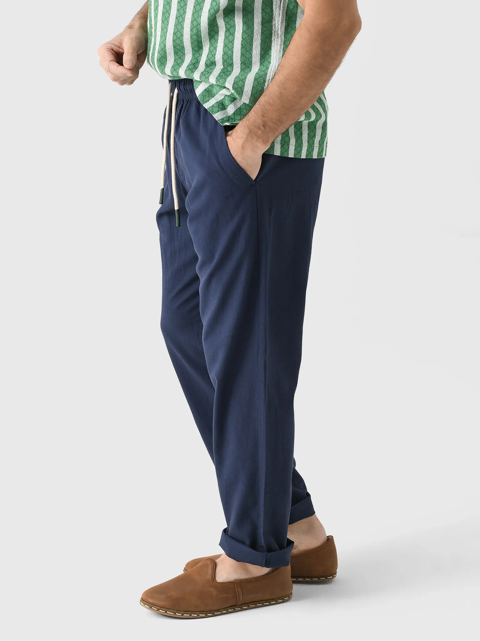 OAS Men's Navy Linen Pant sold by Saint Bernard product image thumbnail 3